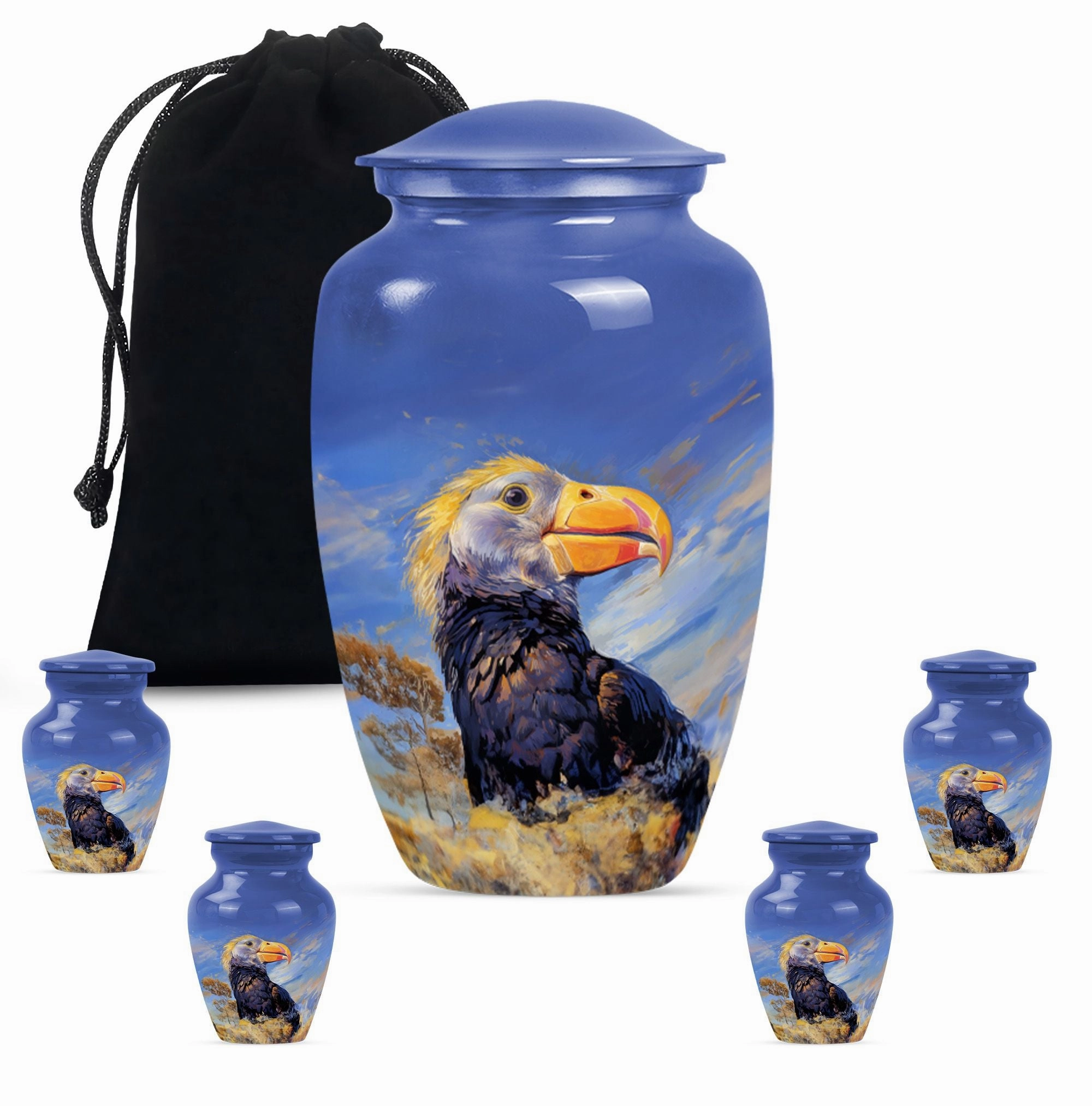 Memorial Puffin Bird Cremation Urn: Container For Human Ashes