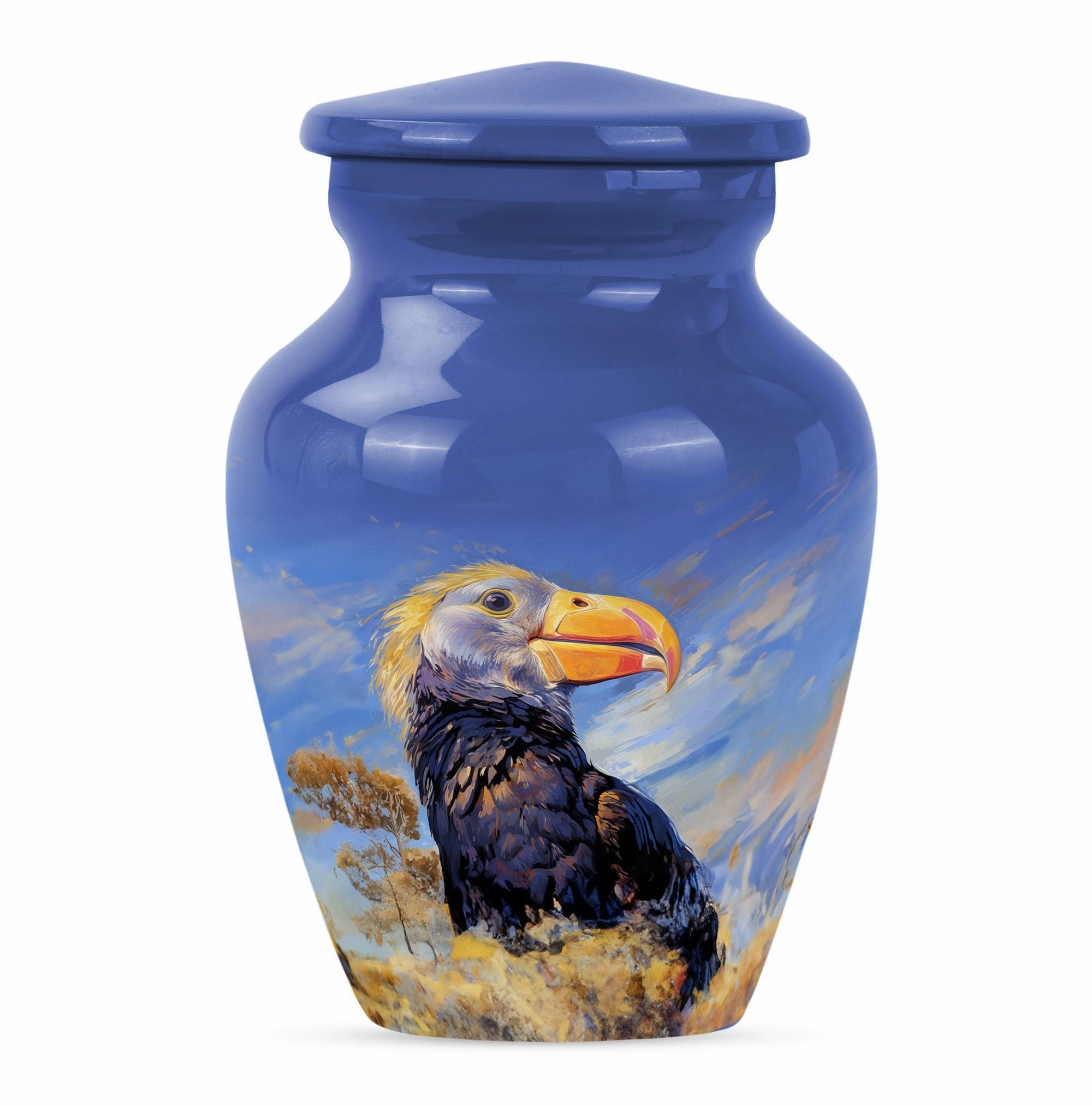 Memorial Puffin Bird Cremation Urn: Container For Human Ashes