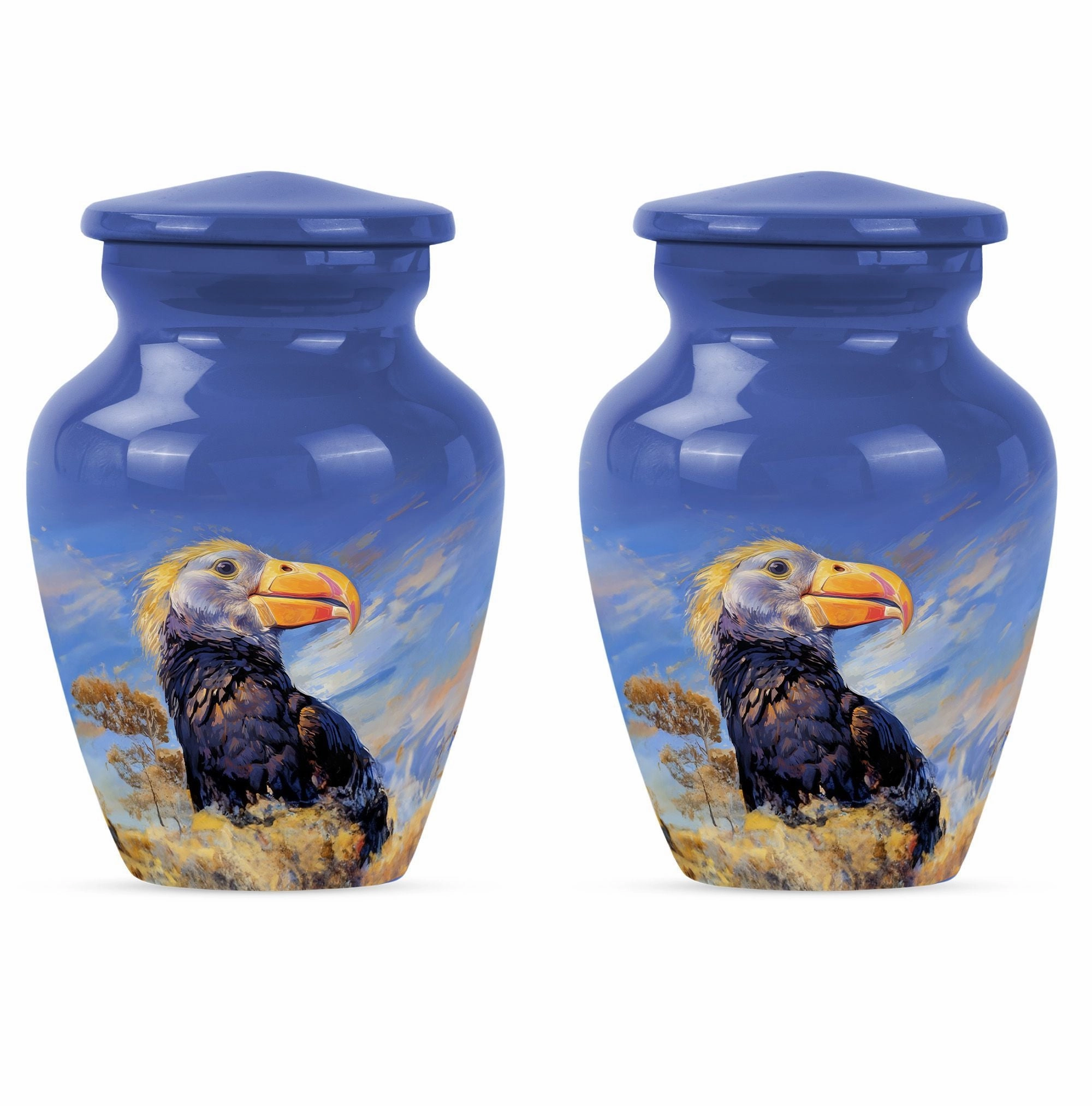 Memorial Puffin Bird Cremation Urn: Container For Human Ashes