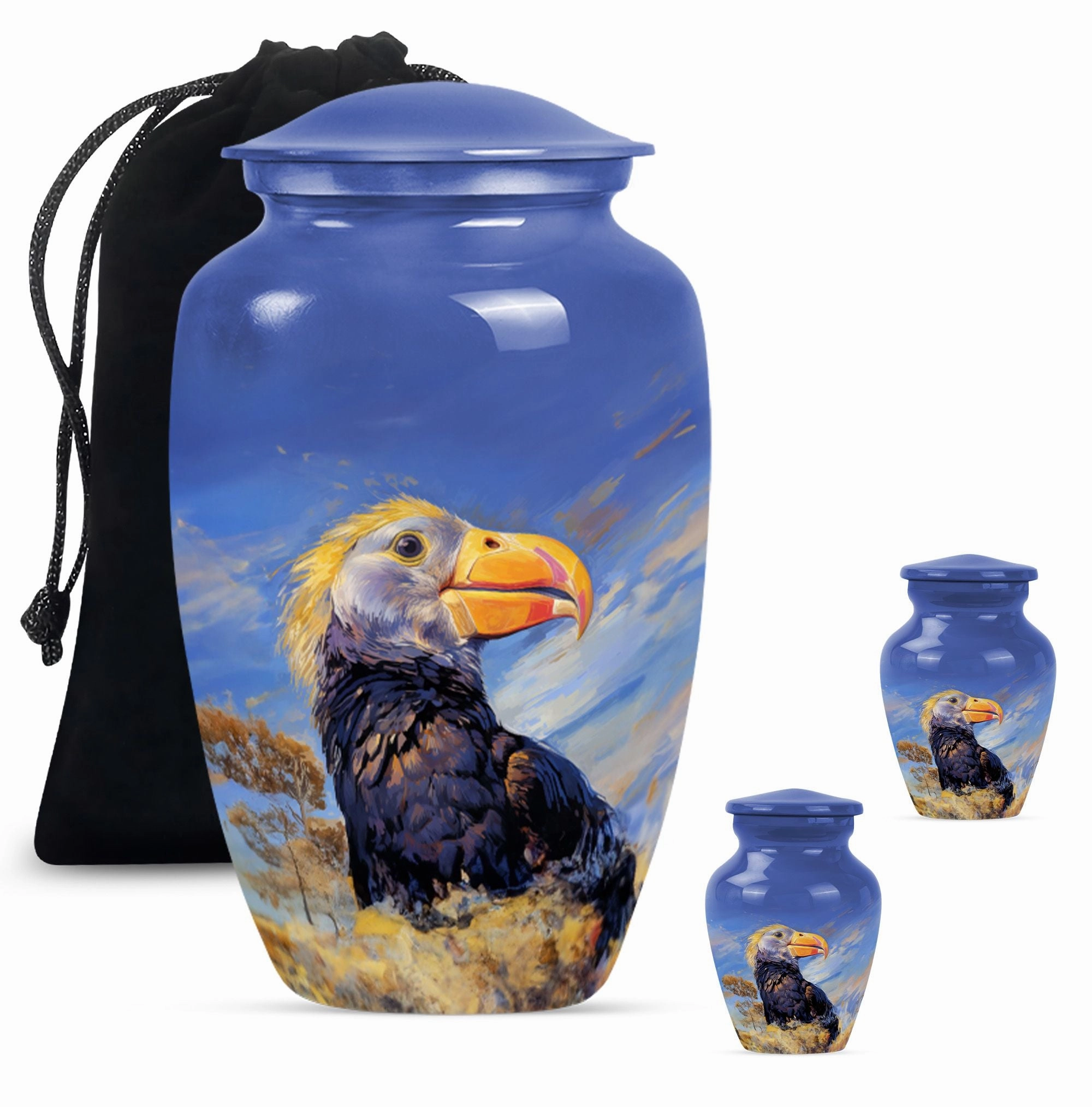 Memorial Puffin Bird Cremation Urn: Container For Human Ashes