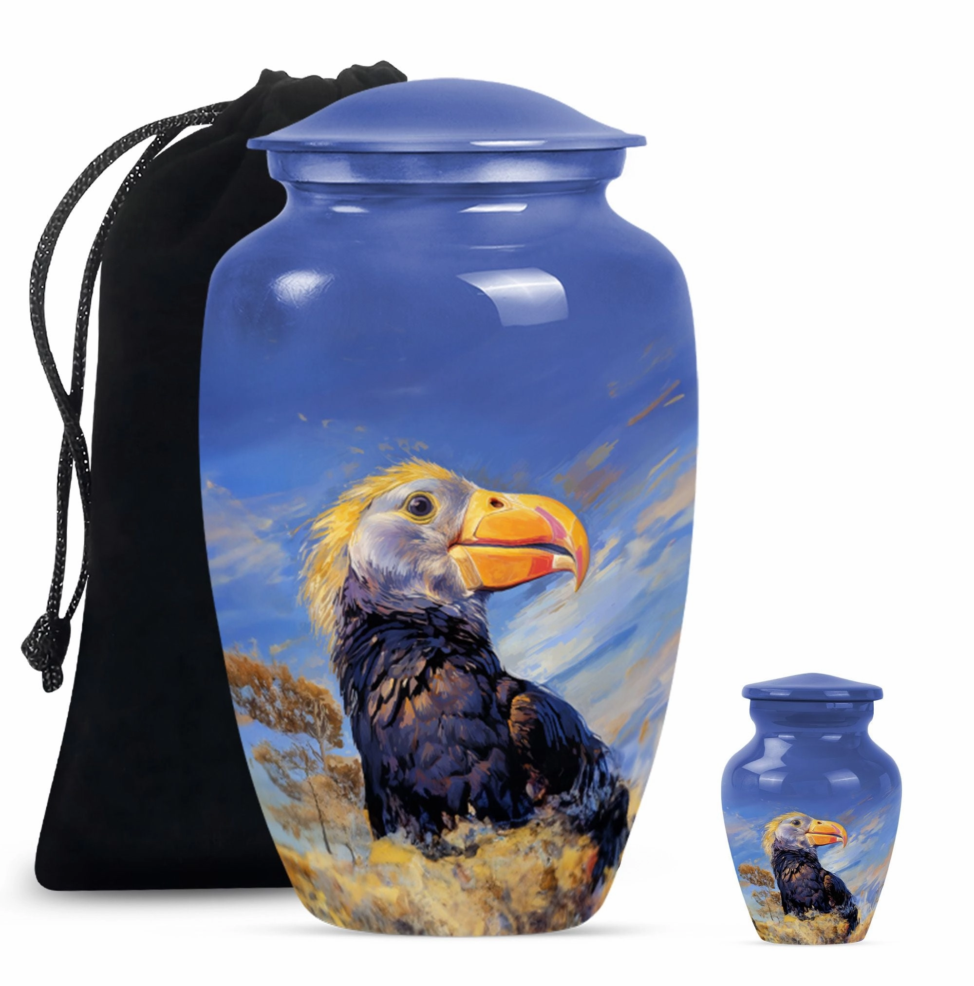 Memorial Puffin Bird Cremation Urn: Container For Human Ashes