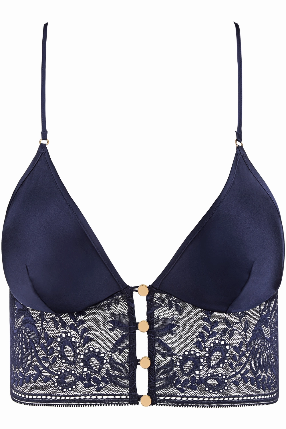 Midnight Whisper Silk Bralette Evening Blue