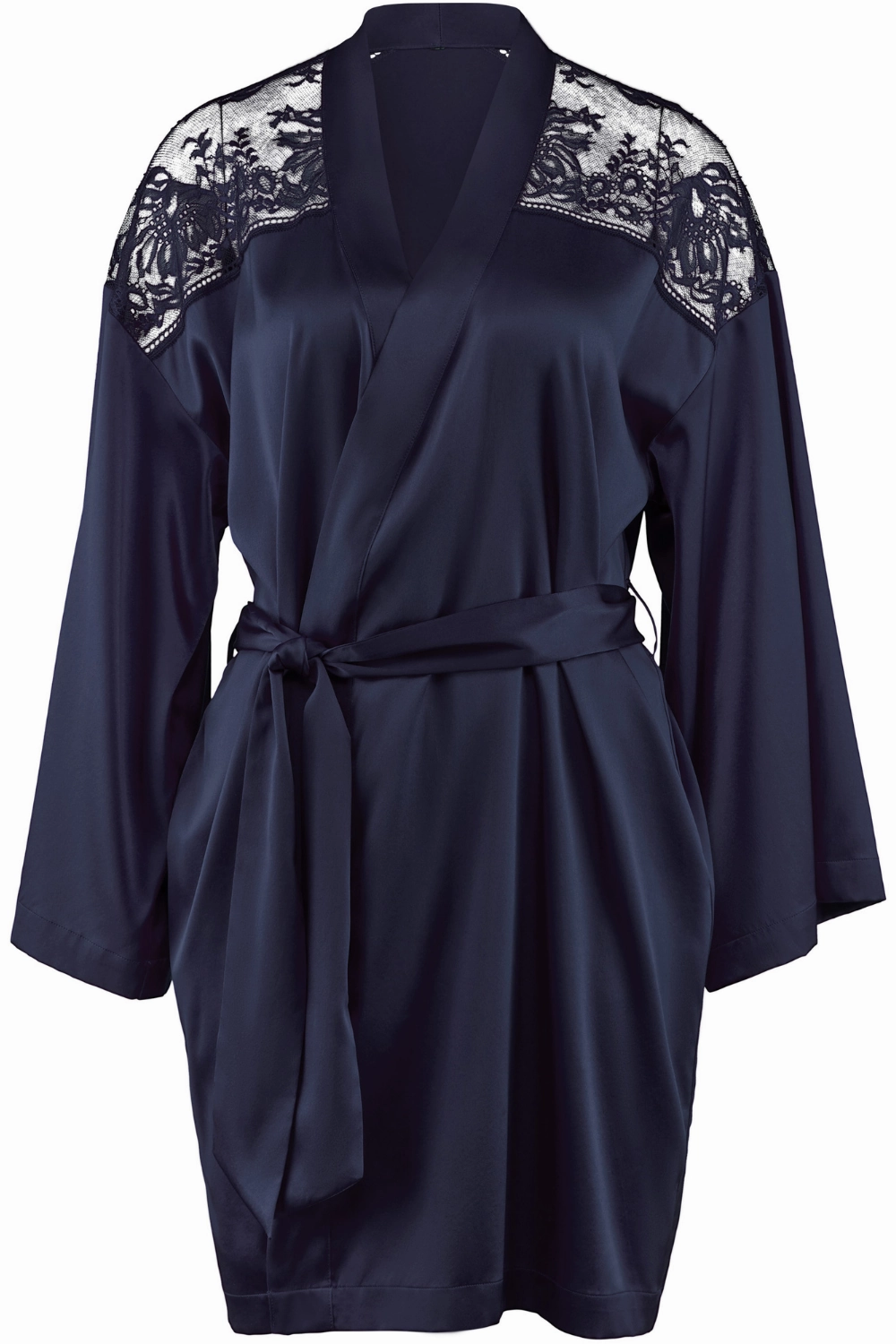 Midnight Whisper Silk Kimono Evening Blue