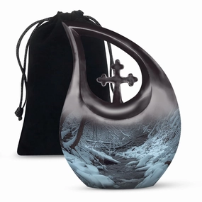 Mountains Urn :  Container For Cremated Adult Human Ashes