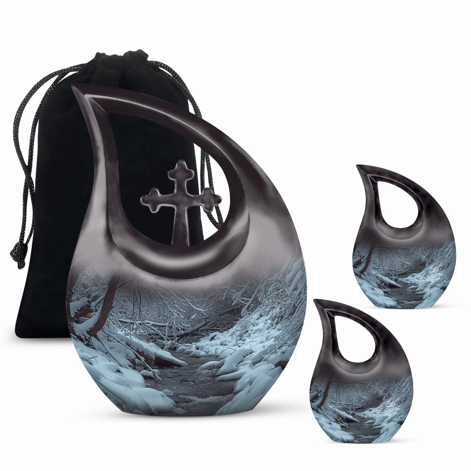 Mountains Urn :  Container For Cremated Adult Human Ashes