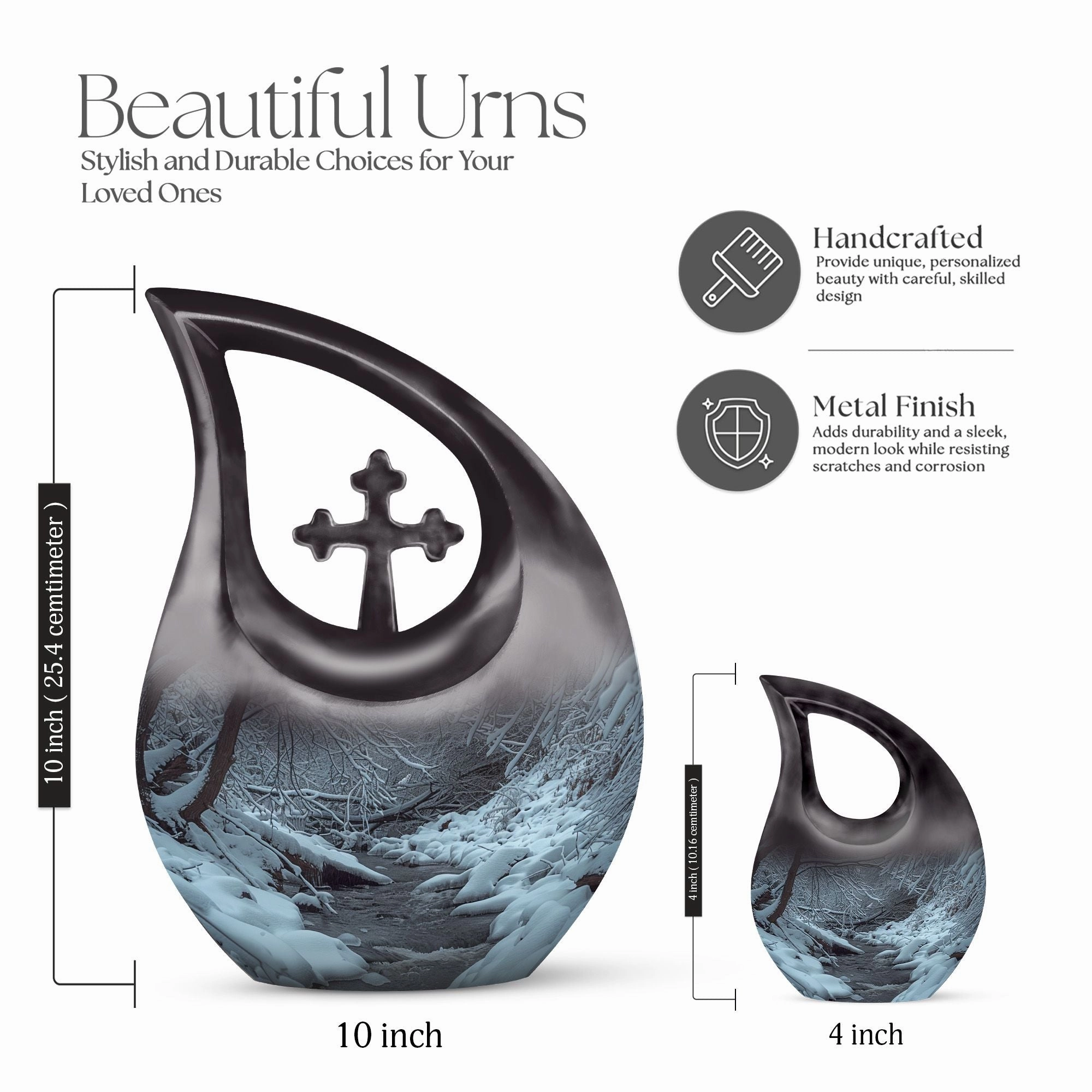 Mountains Urn :  Container For Cremated Adult Human Ashes