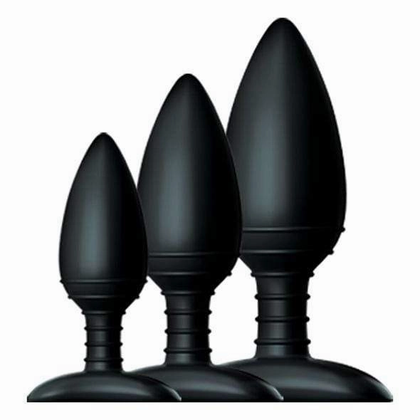 Nexus - Unisex Silicone Butt Plug Trio (Black)