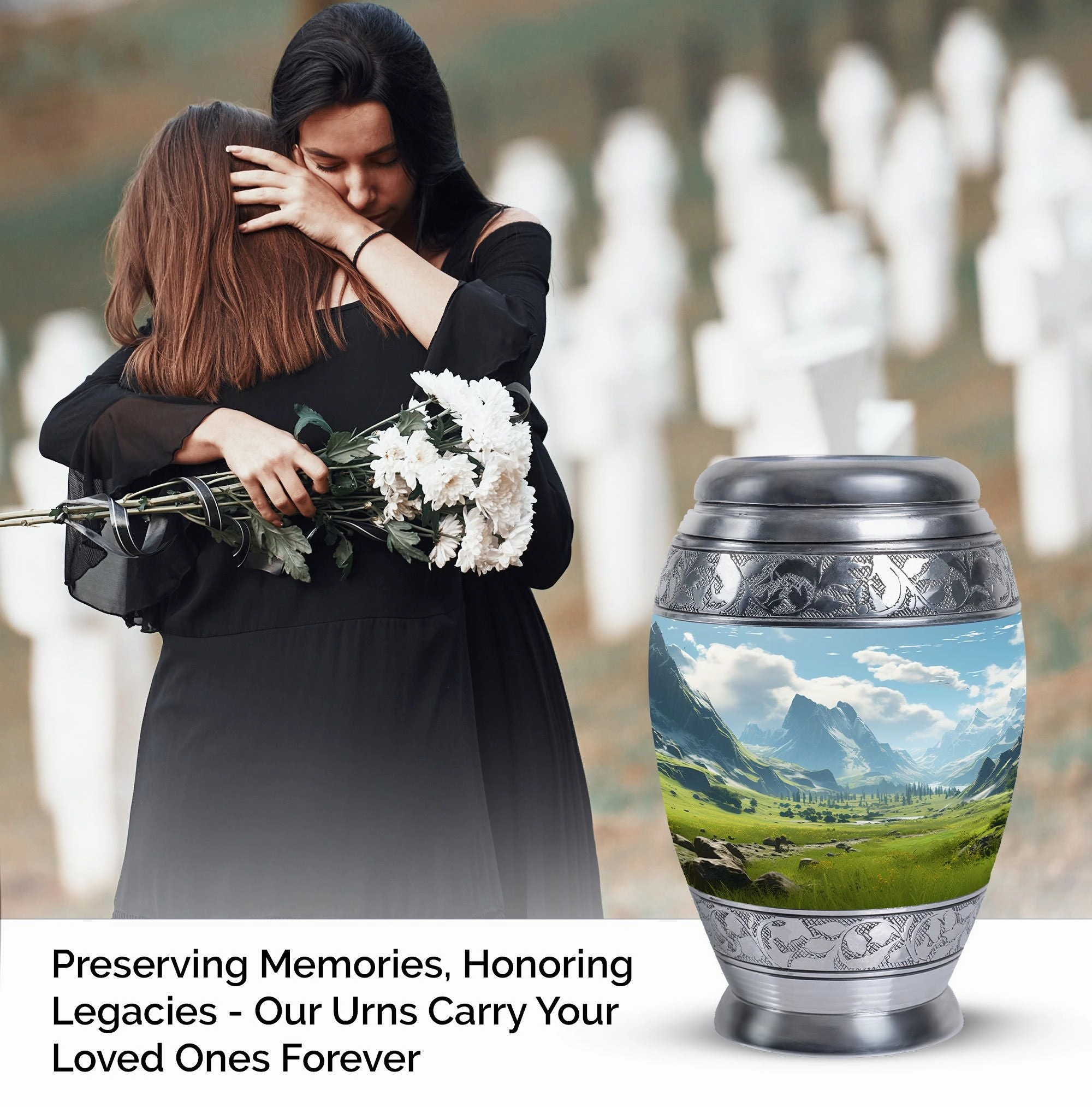 Ocean Waves Elegant Burial Urns for Adult Human Ashes