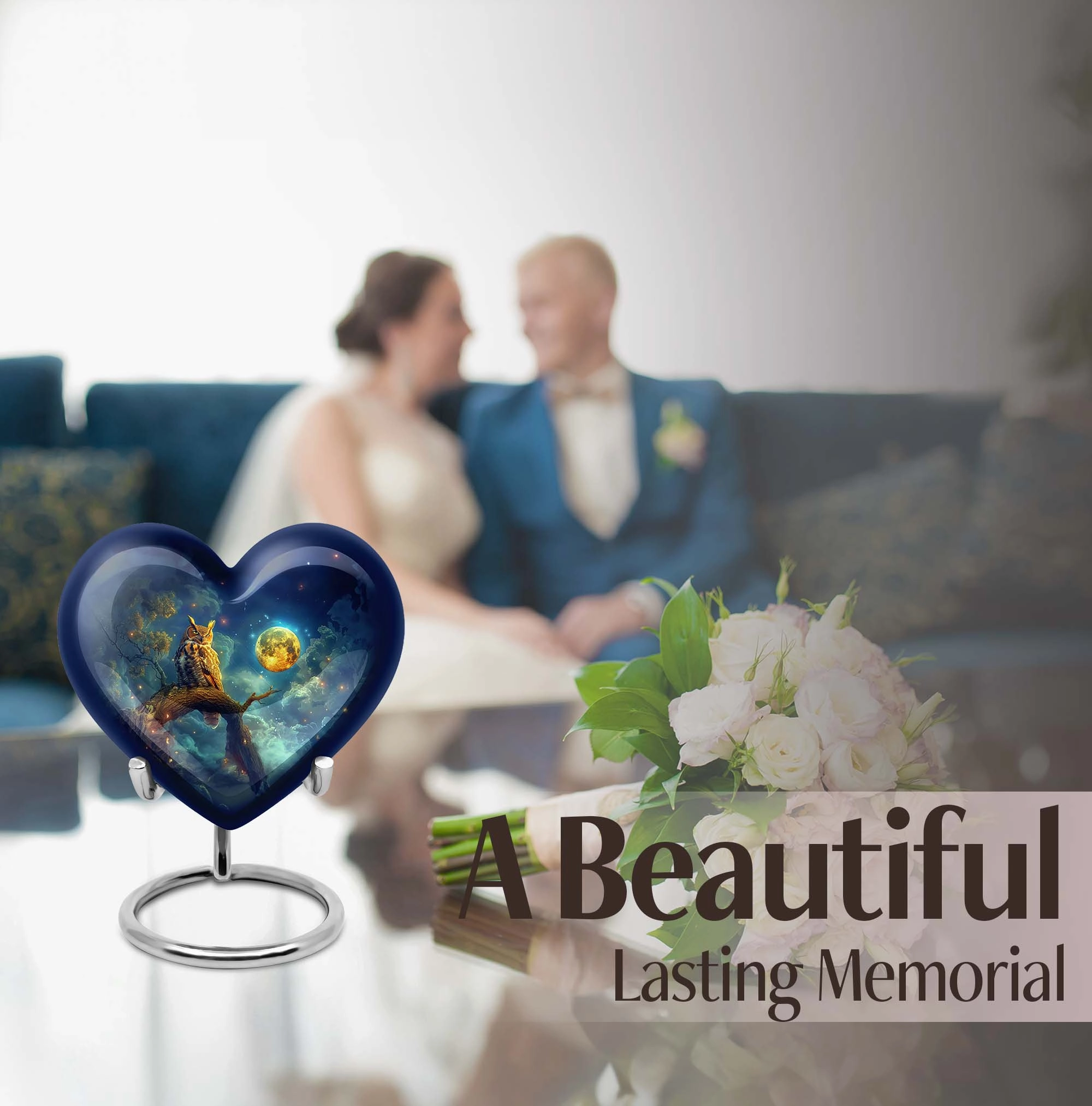 Owl Cremation Urn: Memorial Urn for Adult Male Ashes