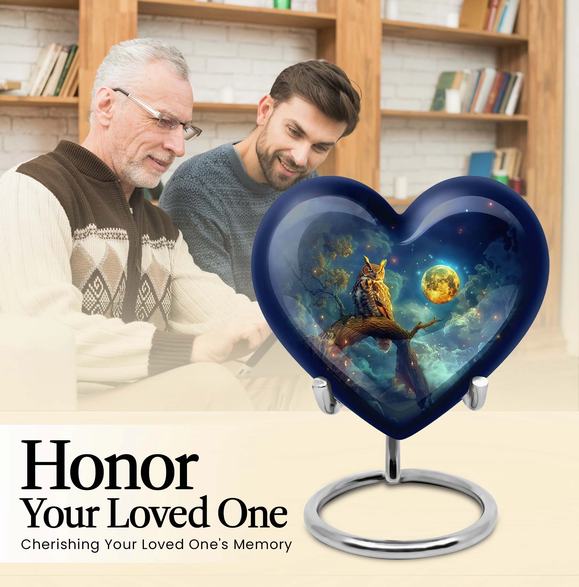 Owl Cremation Urn: Memorial Urn for Adult Male Ashes