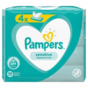 Pampers Baby Wipes Sensitive 4x52s