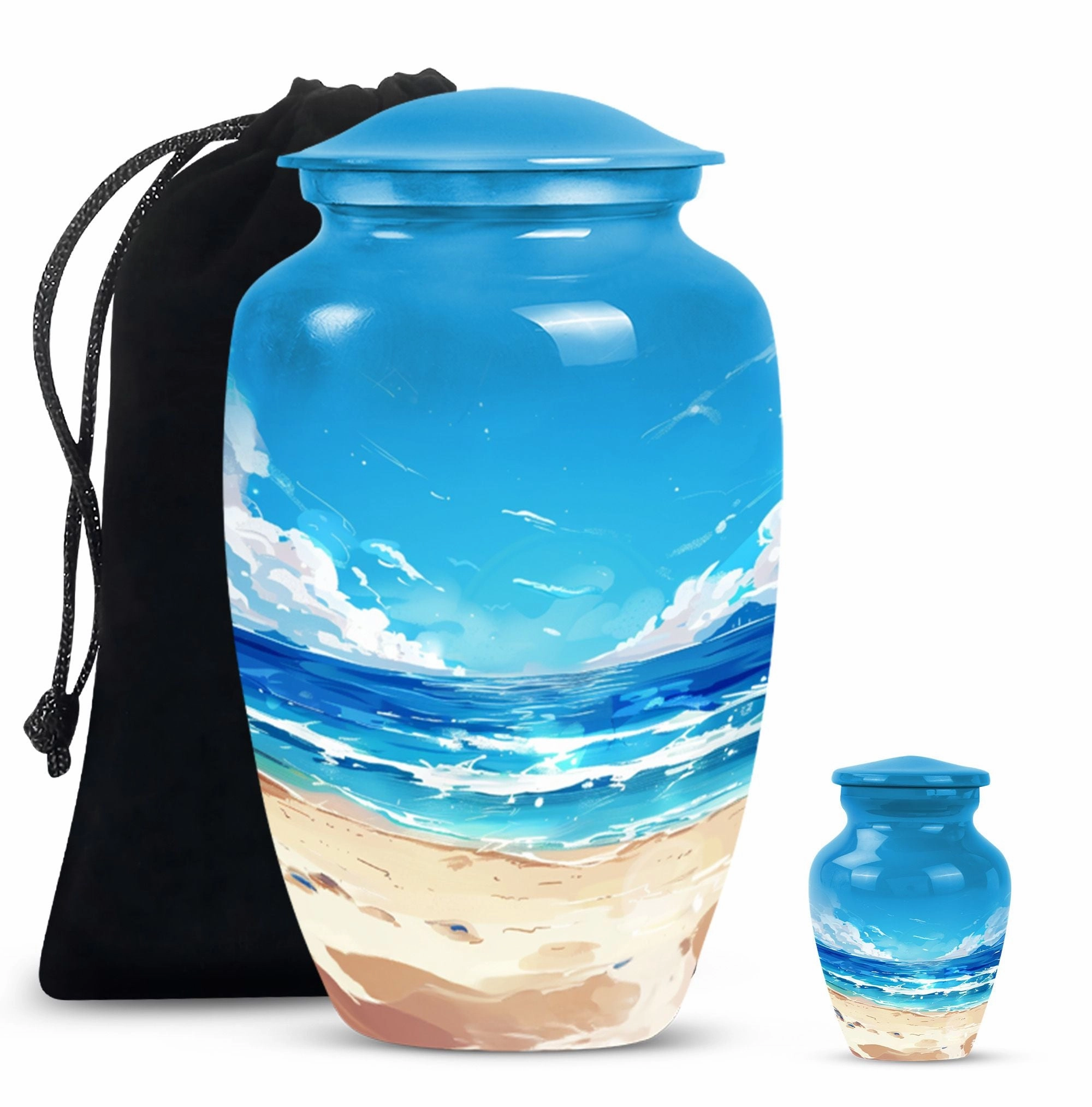 Peaceful Shoreline - Beach Urn for Timeless Cremation Medium Urn