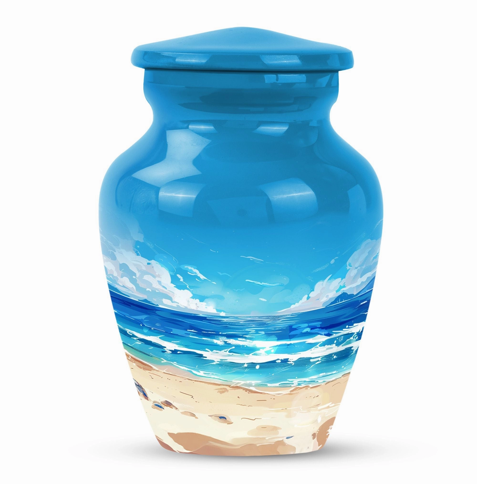 Peaceful Shoreline - Beach Urn for Timeless Cremation Medium Urn