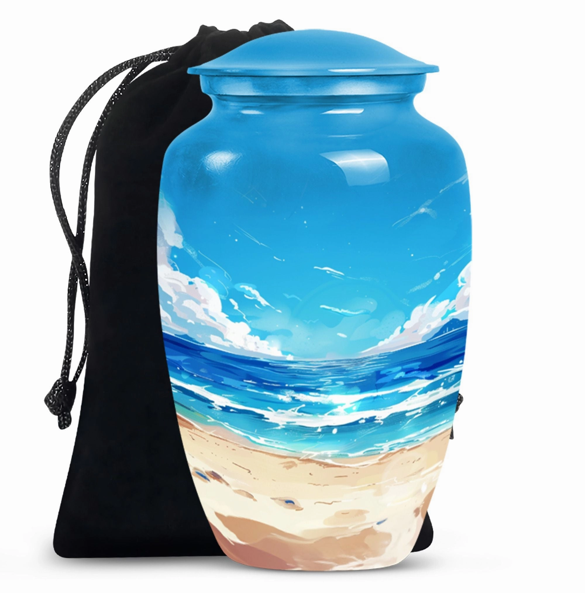 Peaceful Shoreline - Beach Urn for Timeless Cremation Medium Urn