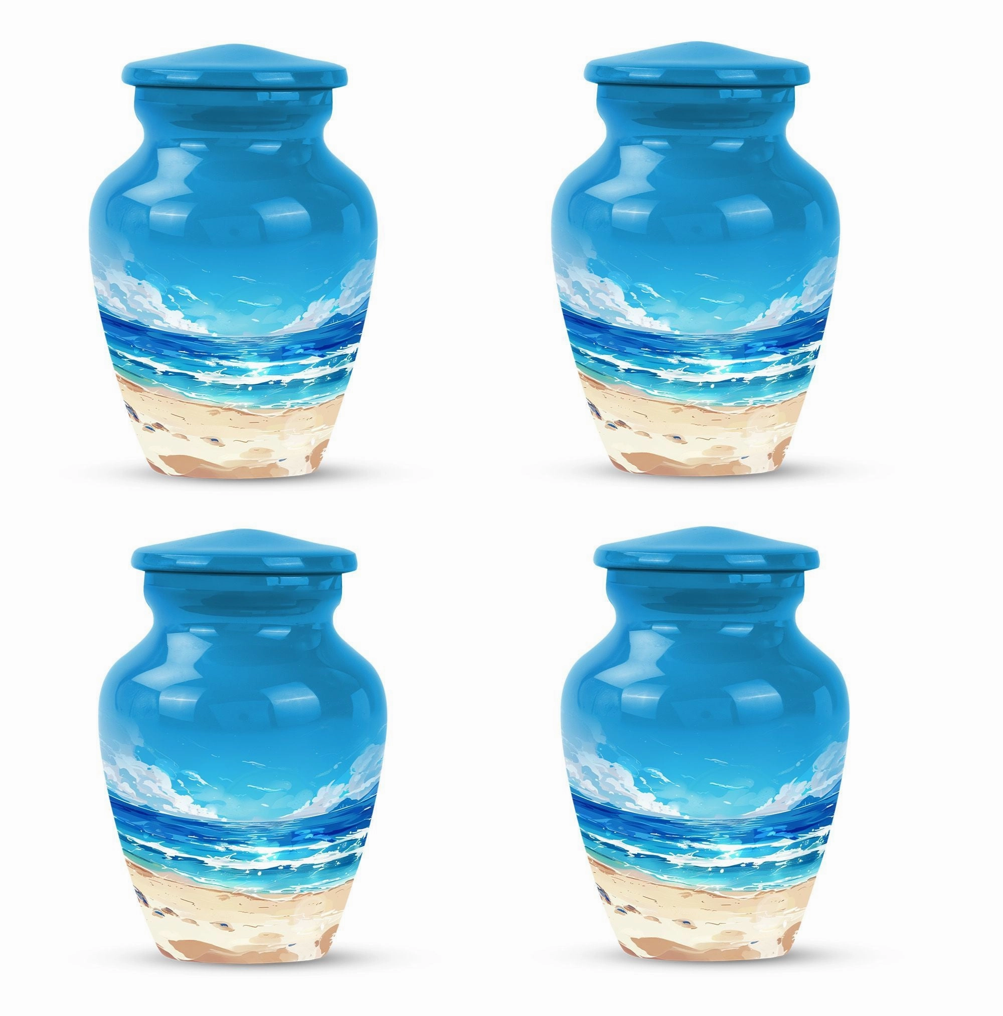 Peaceful Shoreline - Beach Urn for Timeless Cremation Medium Urn