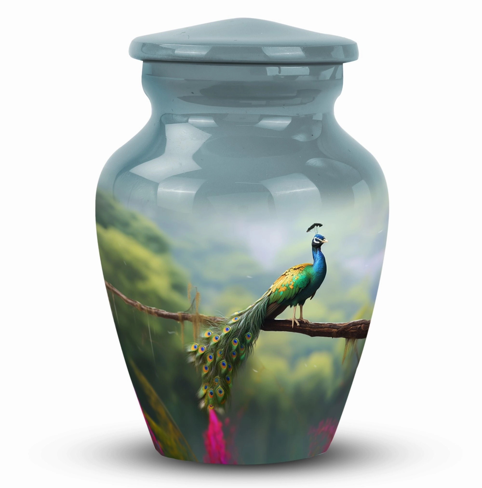 Peacock Cremation Urn for Adult Ashes, Large Cremation Urn
