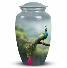 Peacock Cremation Urn for Adult Ashes, Large Cremation Urn
