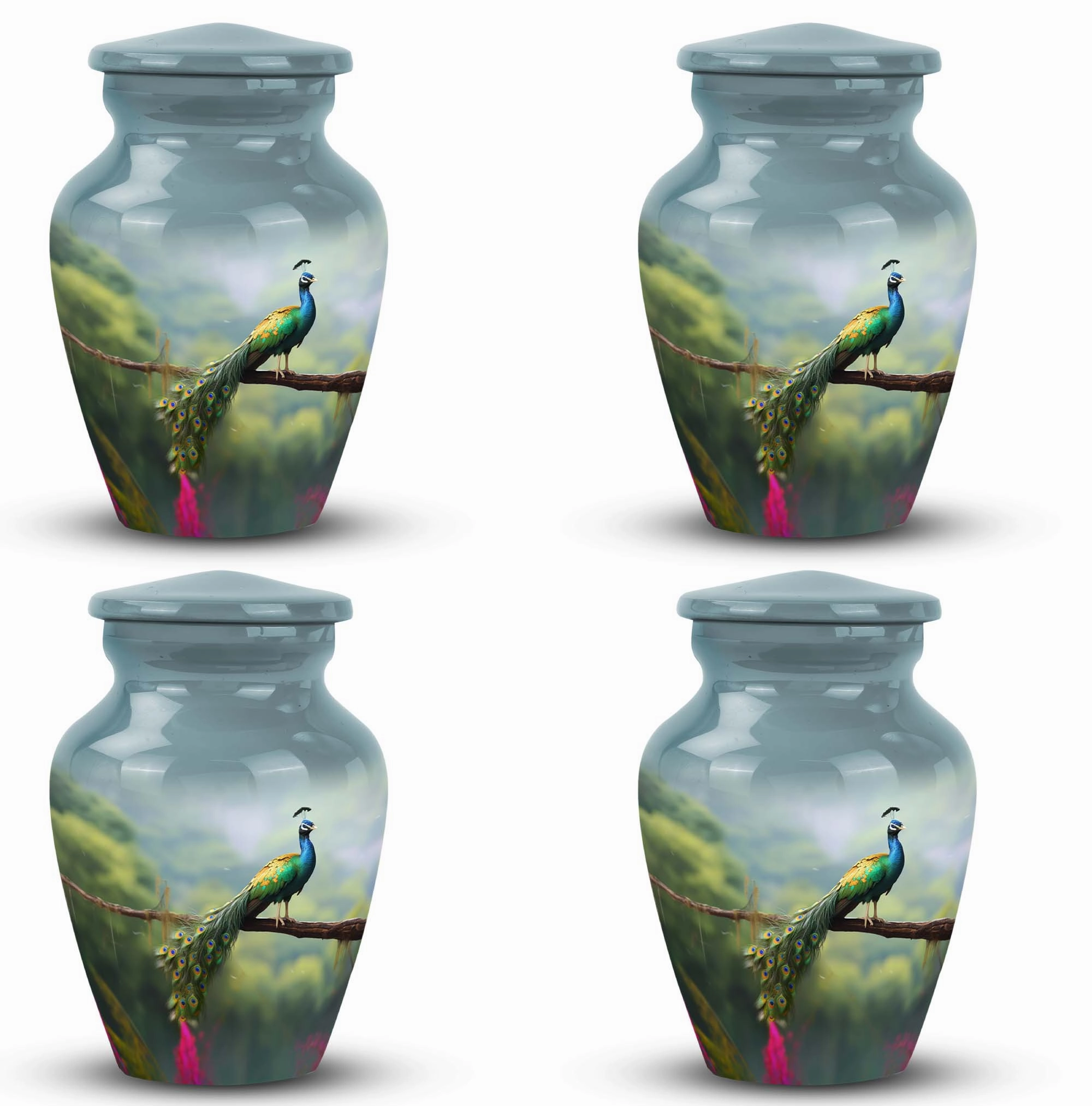 Peacock Cremation Urn for Adult Ashes, Large Cremation Urn