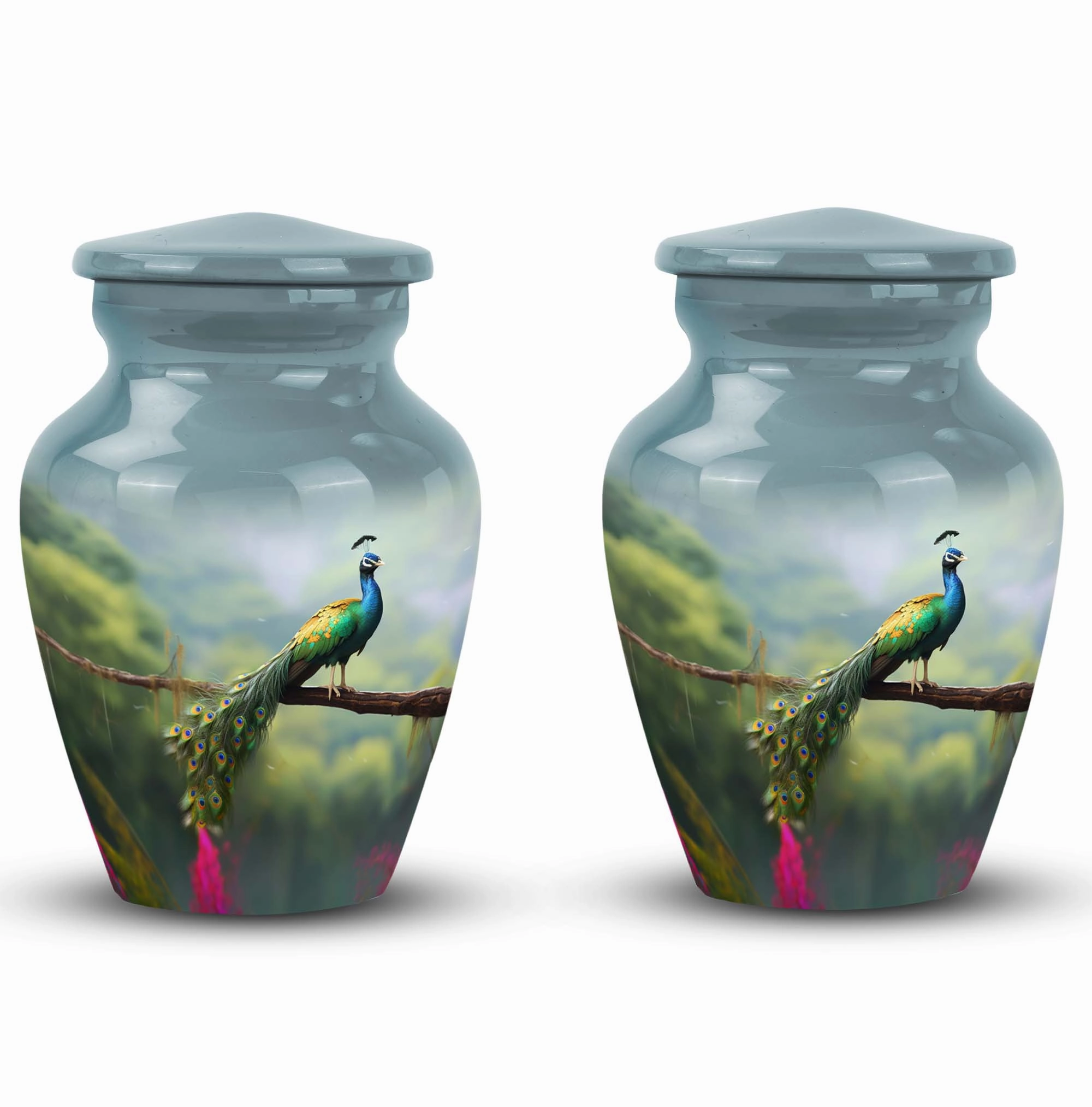 Peacock Cremation Urn for Adult Ashes, Large Cremation Urn