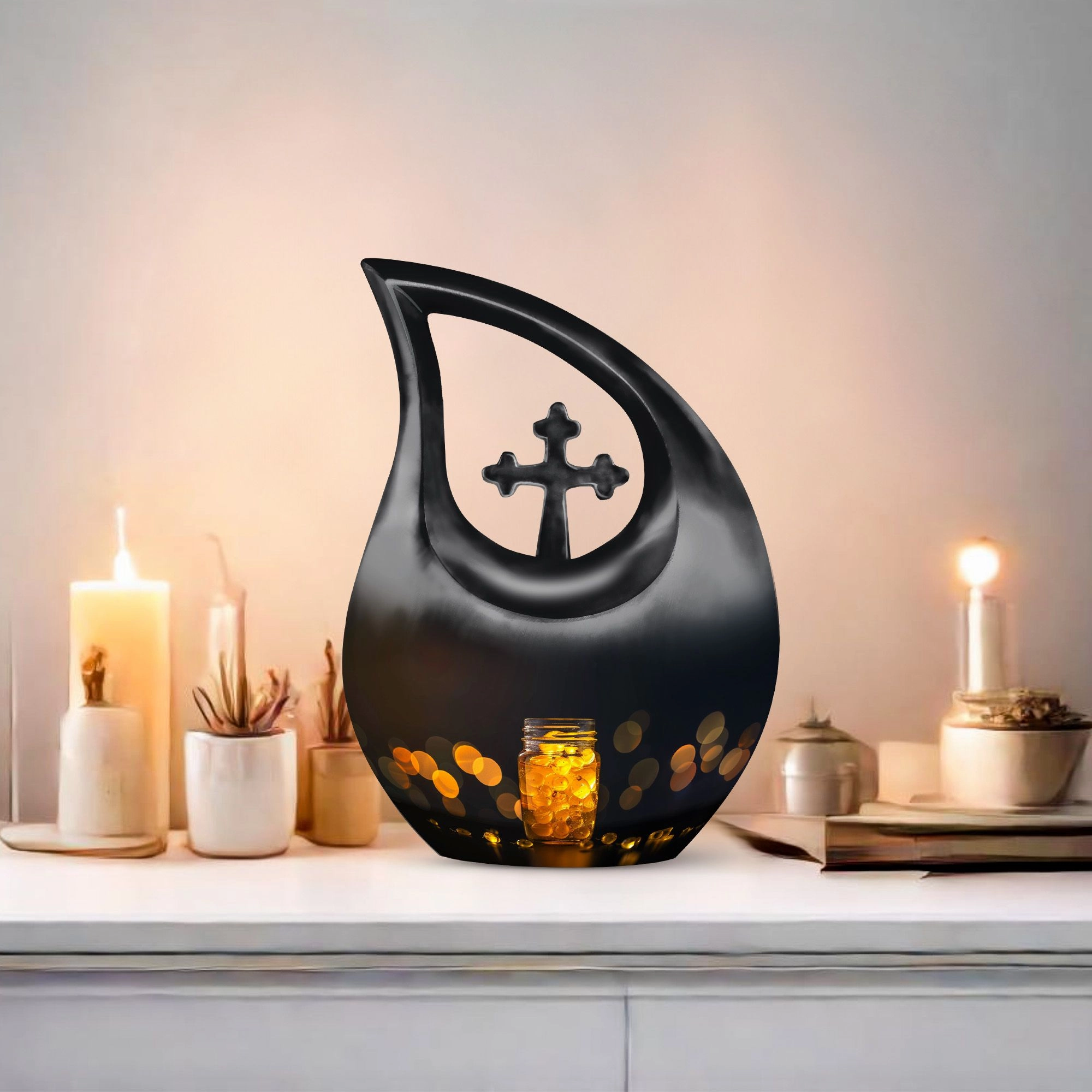 Pot Urn :  Container For Cremated Adult Human Ashes