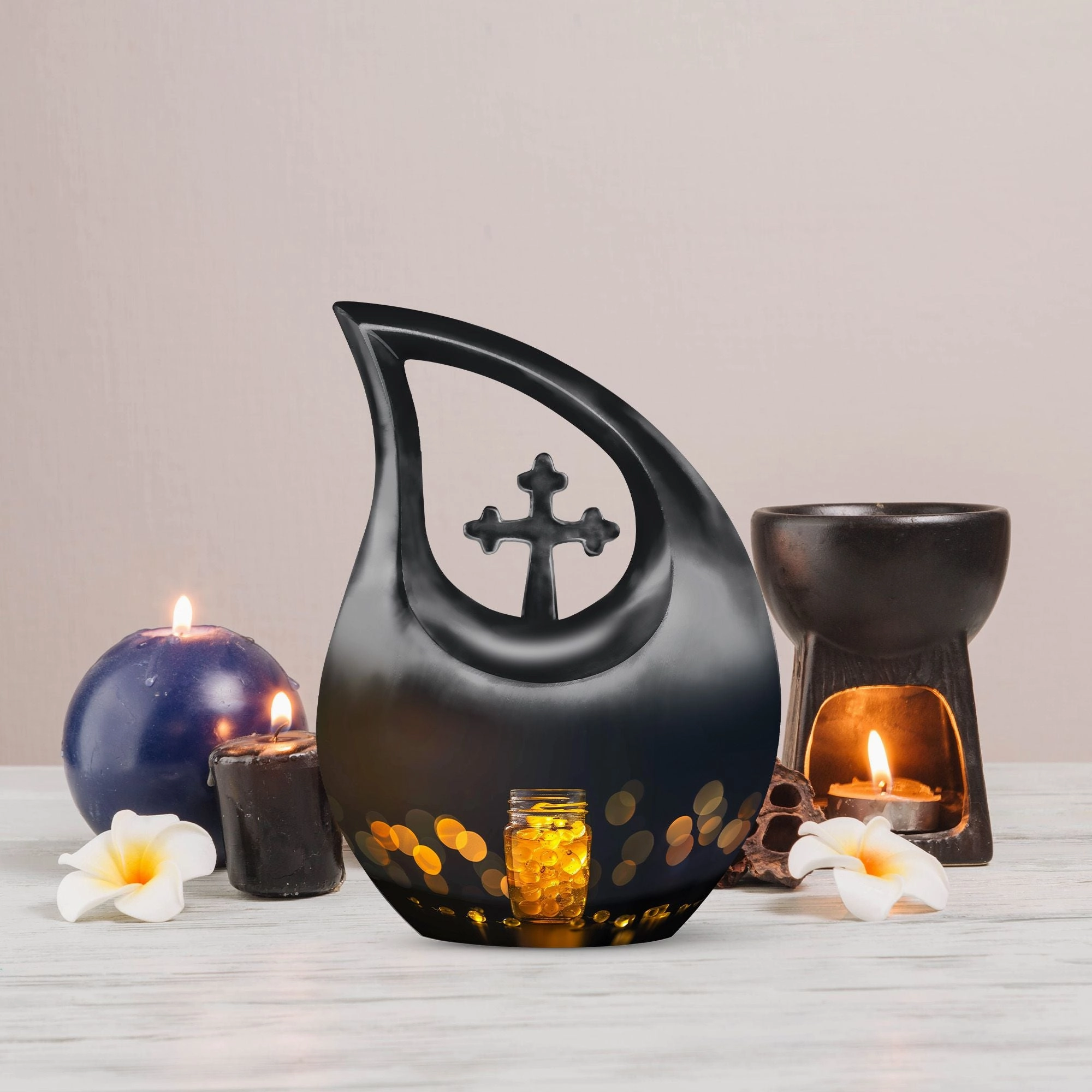 Pot Urn :  Container For Cremated Adult Human Ashes