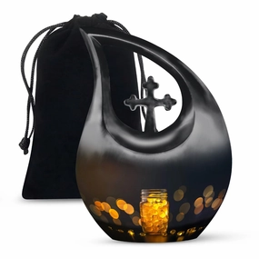 Pot Urn :  Container For Cremated Adult Human Ashes