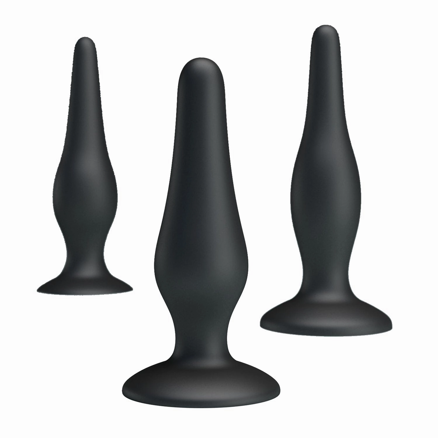 Pretty Love - Silicone Butt Plug Set (Black)