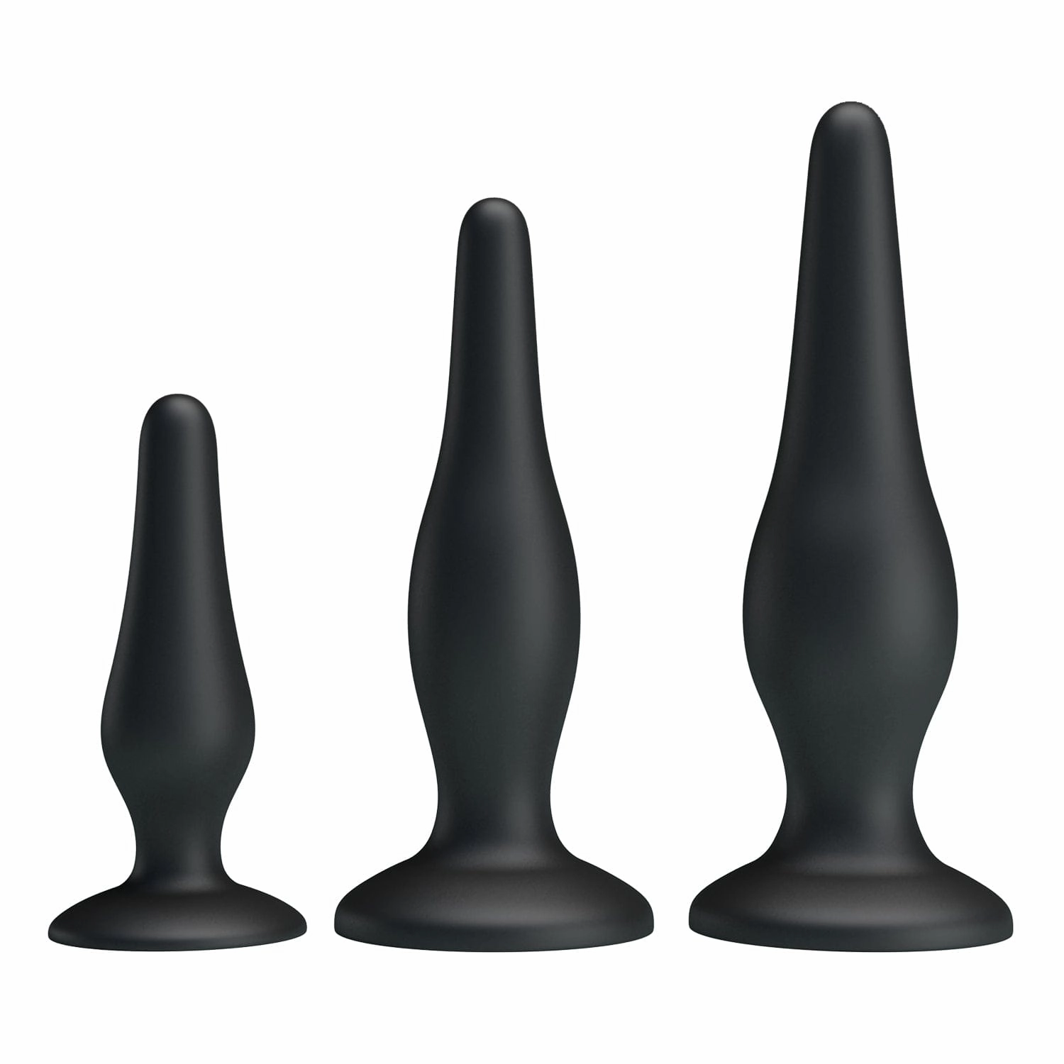 Pretty Love - Silicone Butt Plug Set (Black)