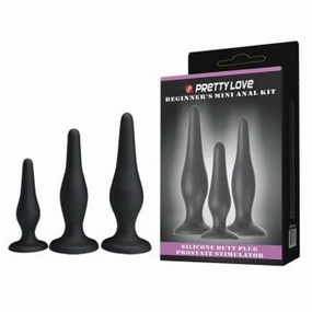Pretty Love - Silicone Butt Plug Set (Black)