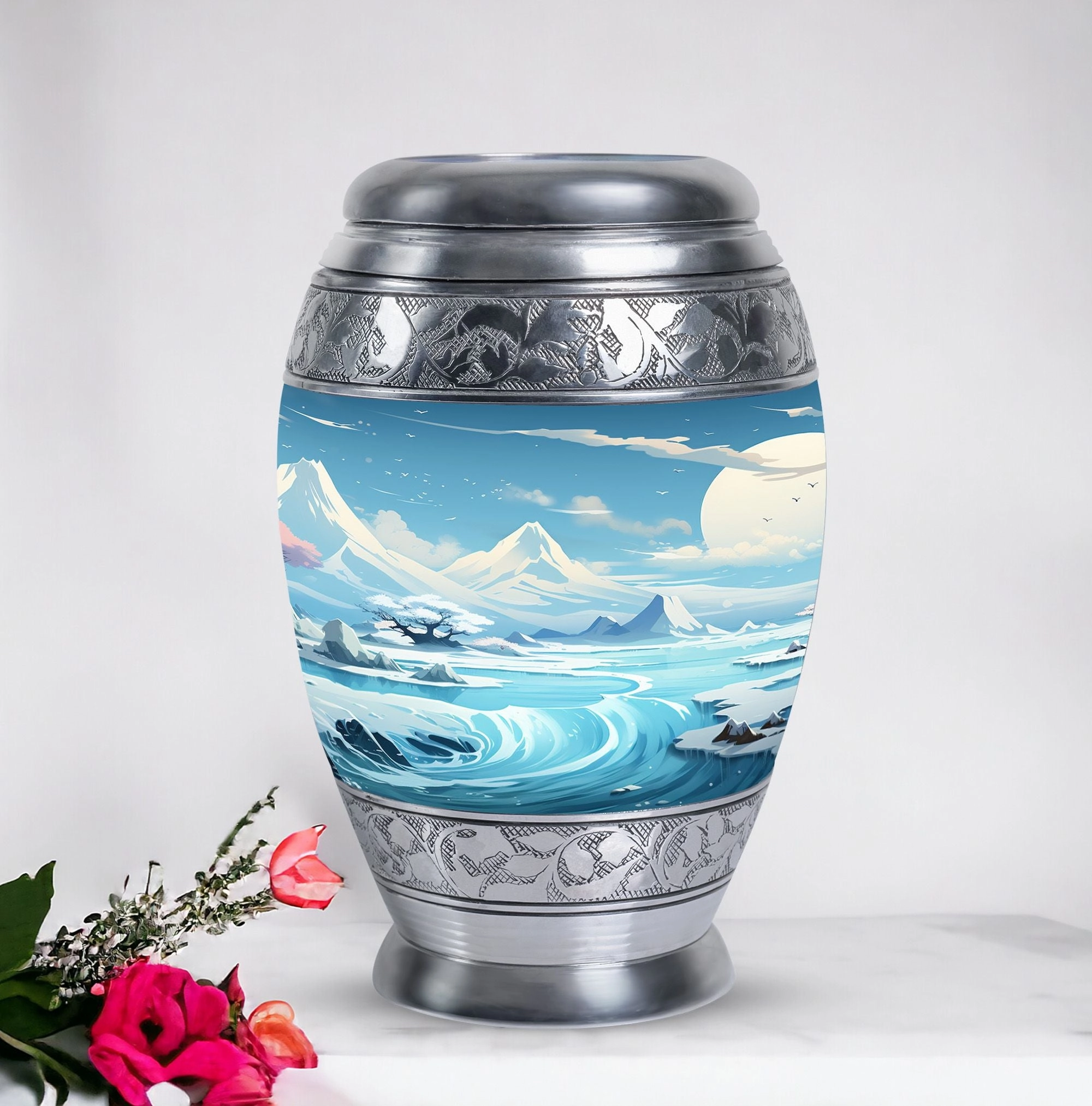 Puff Clouds Funeral Urn for Mother: Large Adult Urn for Cremation Ashes
