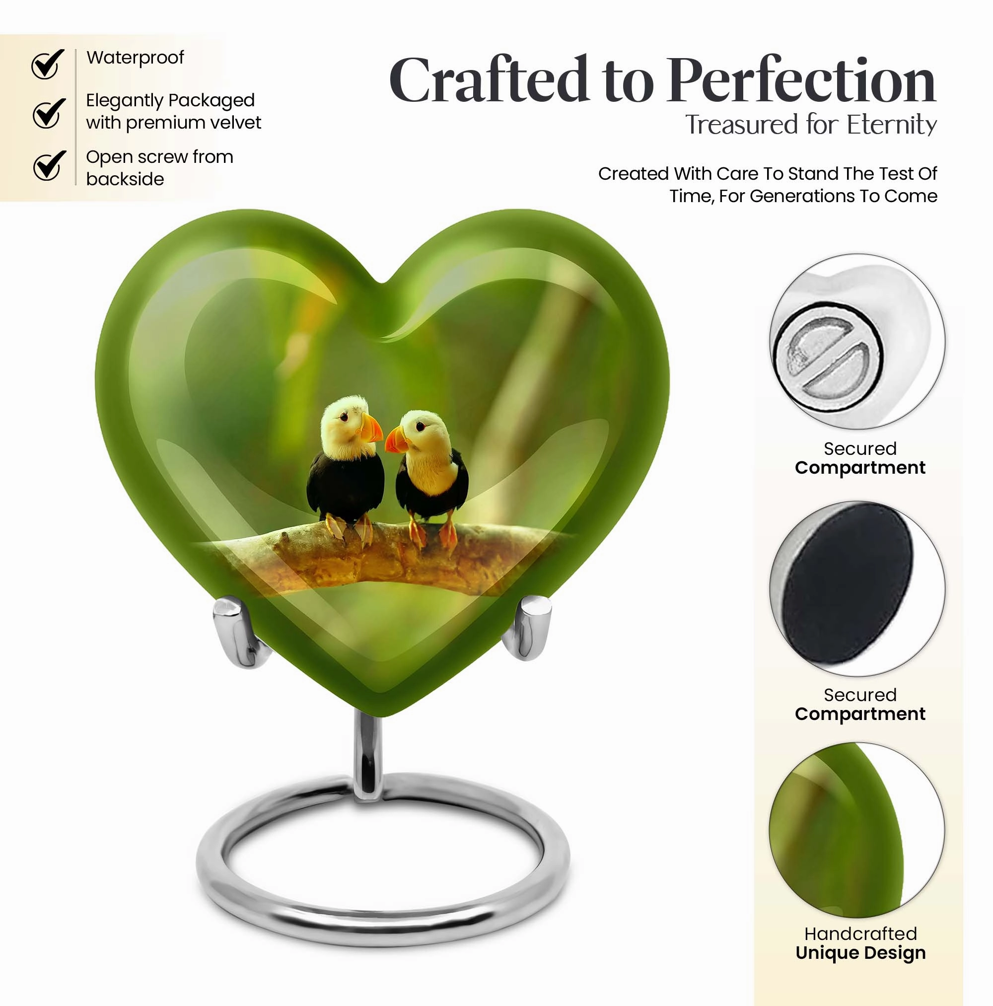 Puffin Bird Tribute - Exquisite Adult Cremation Urn For Ashes