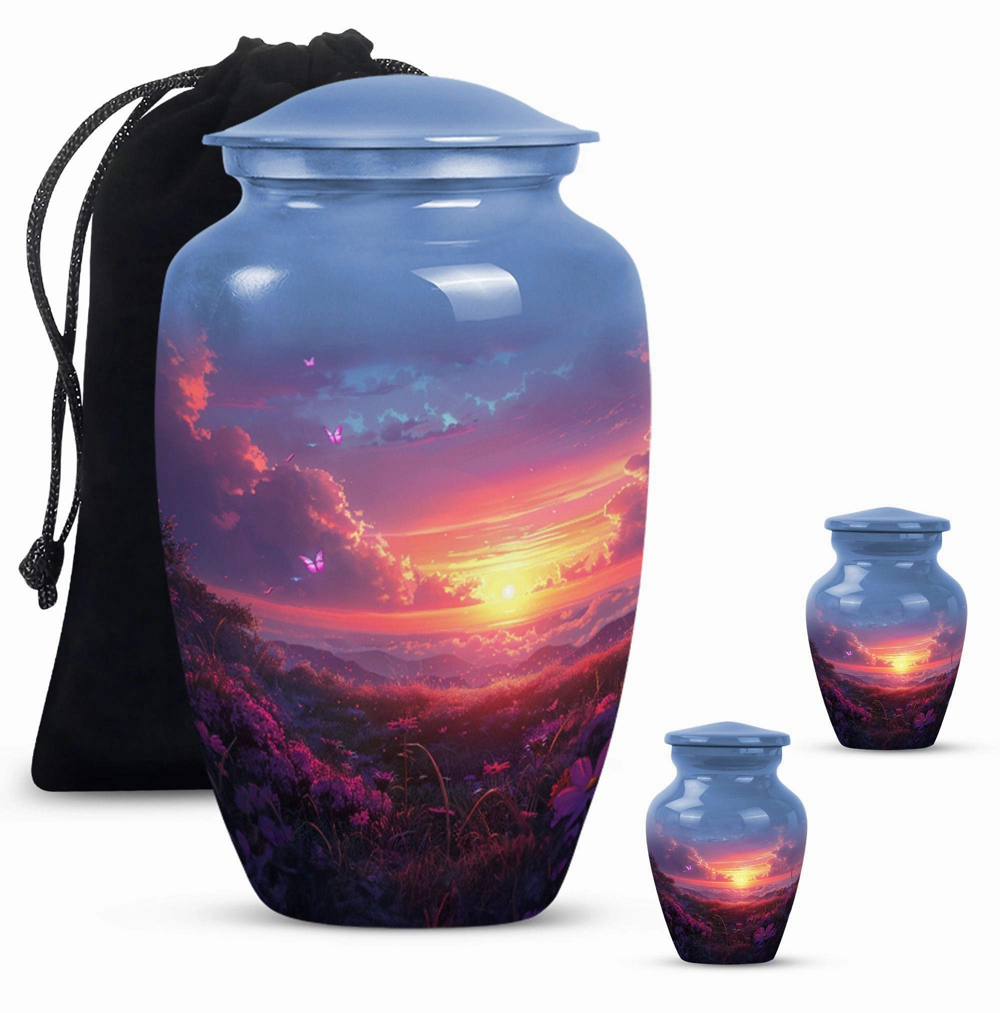 Purple Meadow : Cremation Personalized Urn for Human Ashes