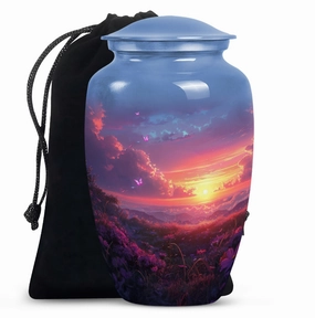 Purple Meadow : Cremation Personalized Urn for Human Ashes