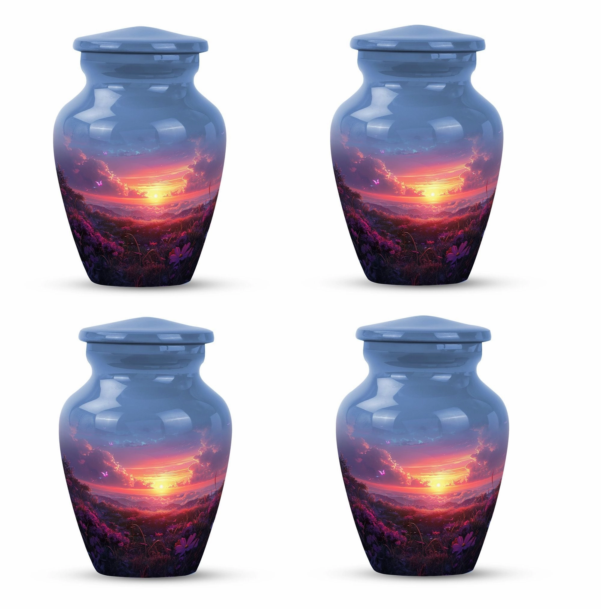 Purple Meadow : Cremation Personalized Urn for Human Ashes