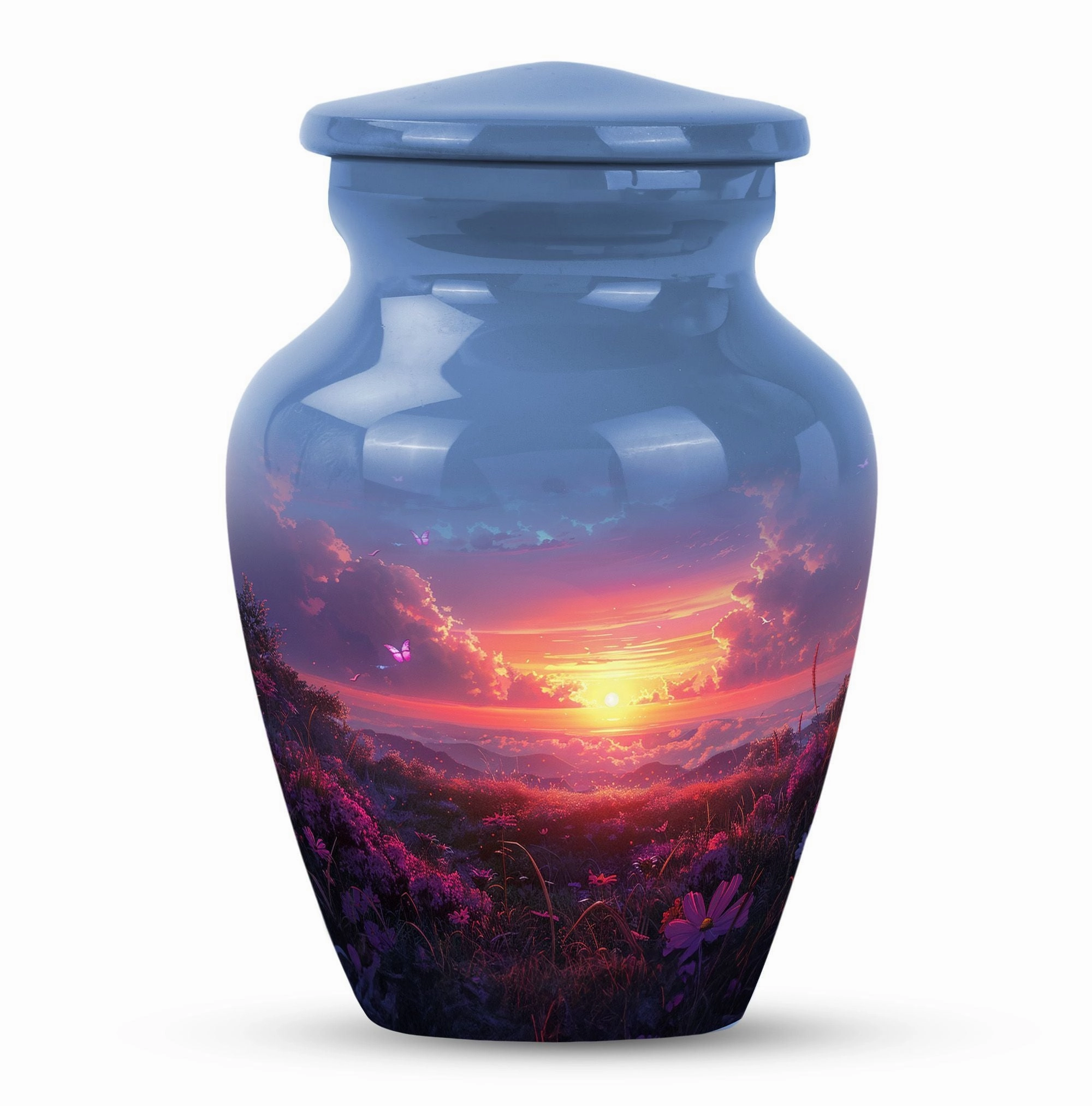 Purple Meadow : Cremation Personalized Urn for Human Ashes