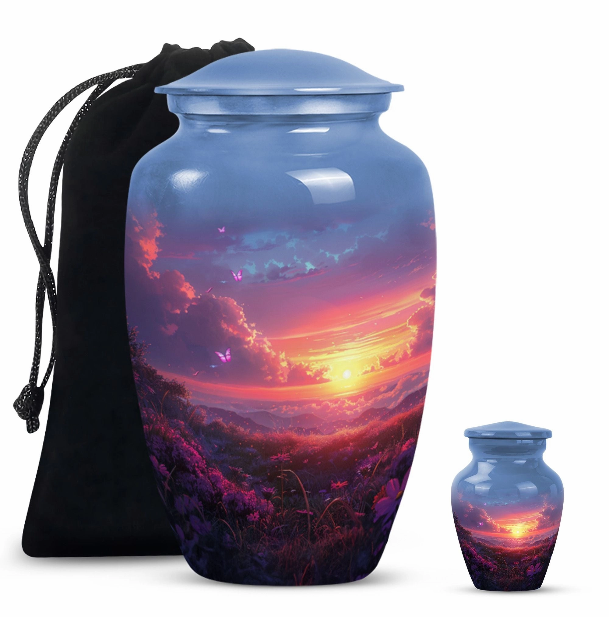 Purple Meadow : Cremation Personalized Urn for Human Ashes