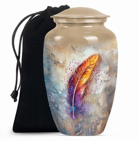 Purple Meadow - Feather Urn Memorial Urn for Adult Ashes