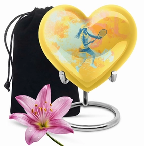 Purple Meadow Heart: A Tennis Urn for Unforgettable Remembrances