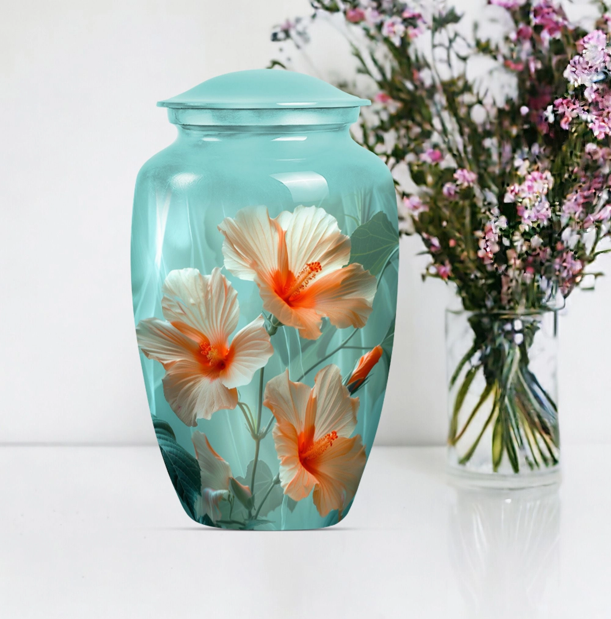 Purple Meadow Tribute - Flower & Burial Urn for Human Remembrance
