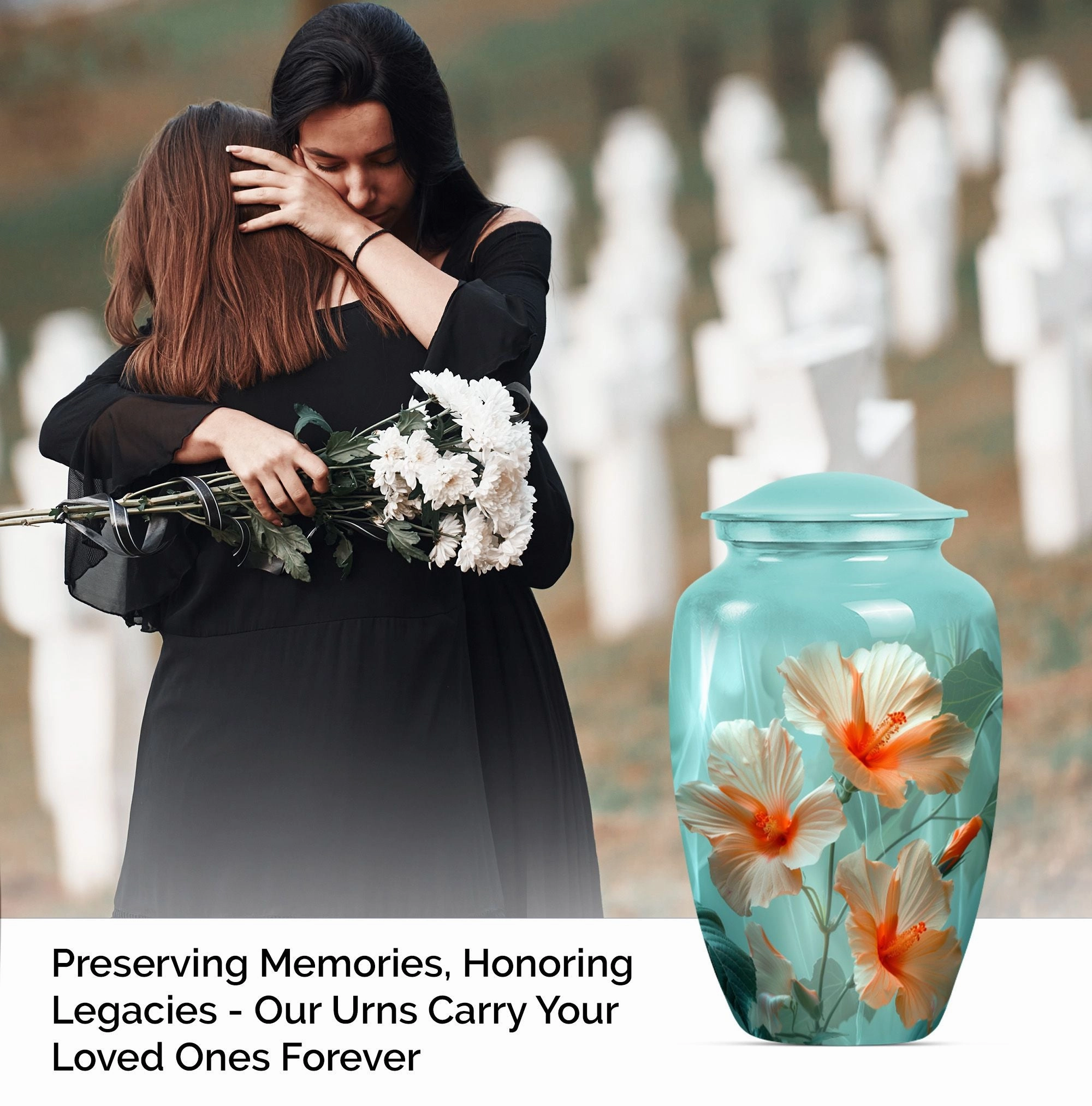 Purple Meadow Tribute - Flower & Burial Urn for Human Remembrance