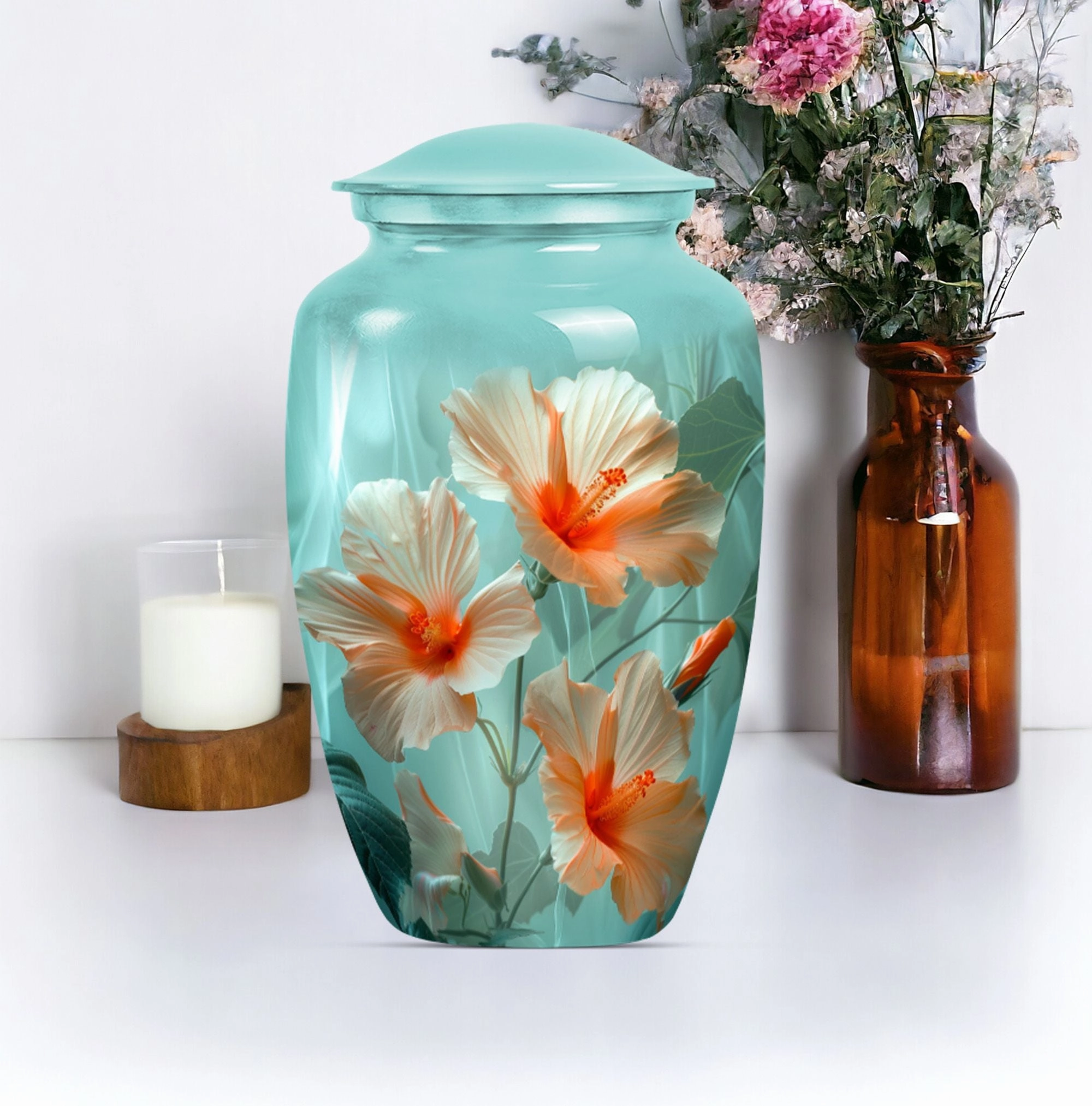 Purple Meadow Tribute - Flower & Burial Urn for Human Remembrance