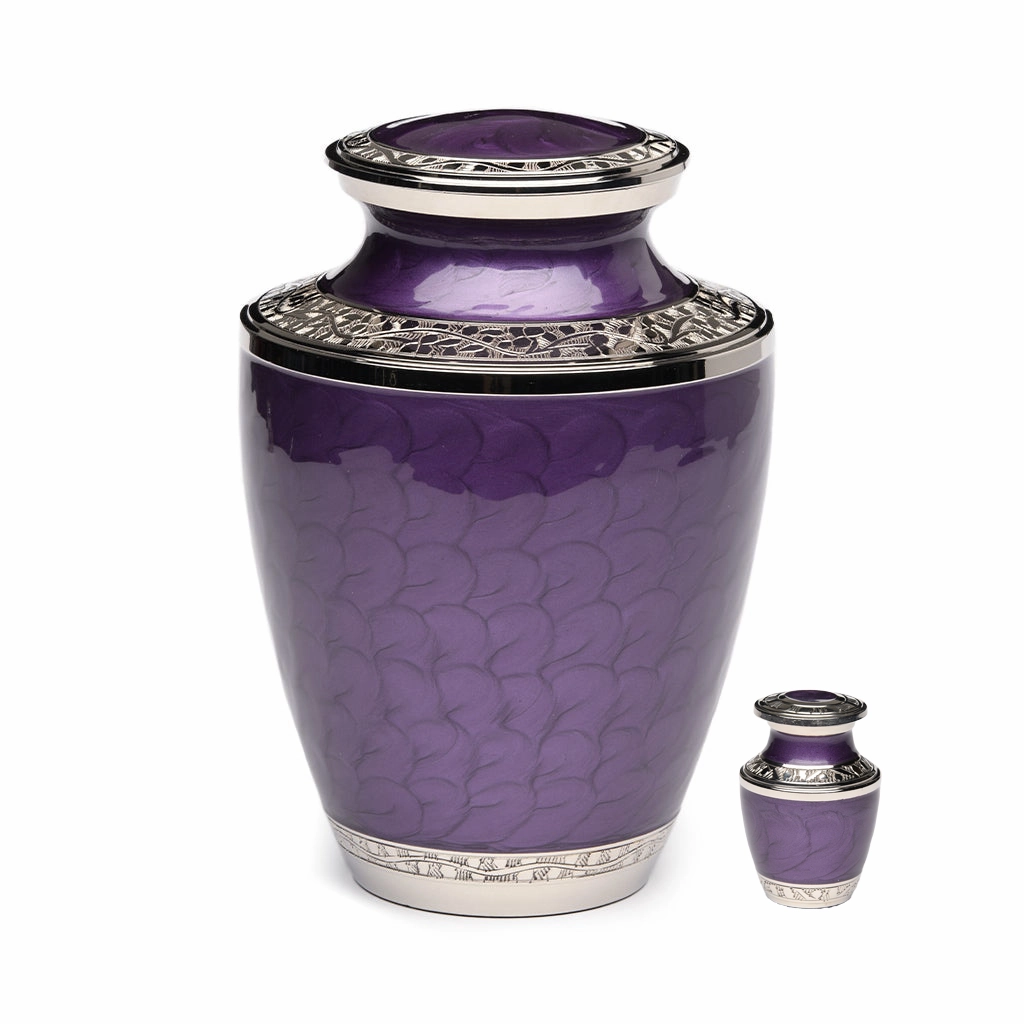 Purple Nickel Plated Brass Urn