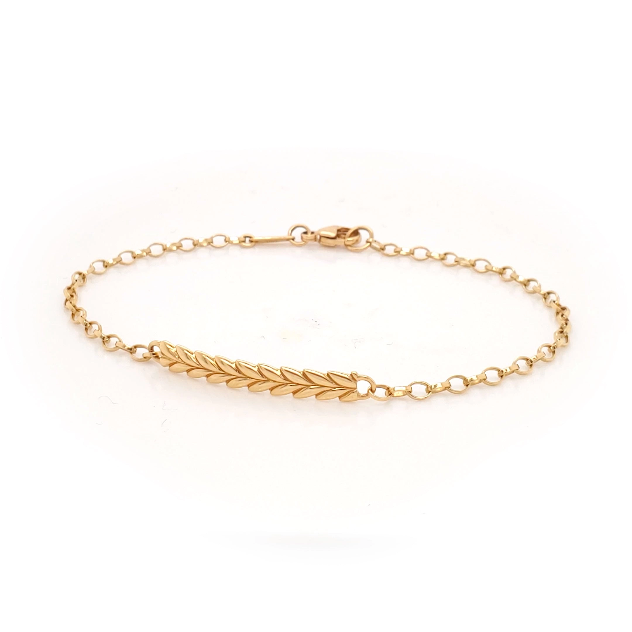 "Breathe" Leaf Poesy 18K Gold Bracelet