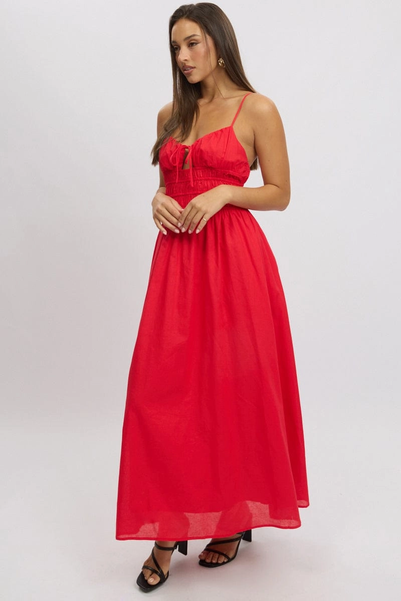 Red Maxi Dress Strappy