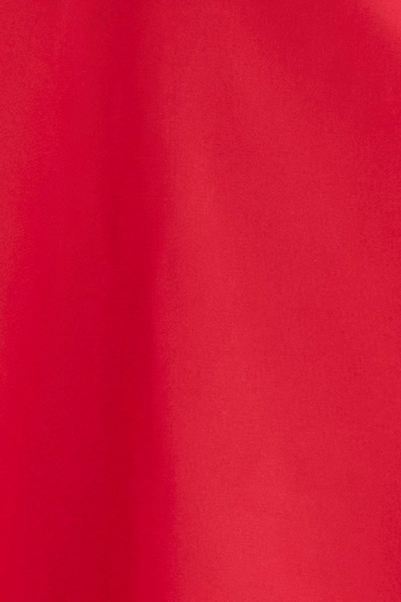Red Plunging Nightie Strappy Lace Trim Satin Slip