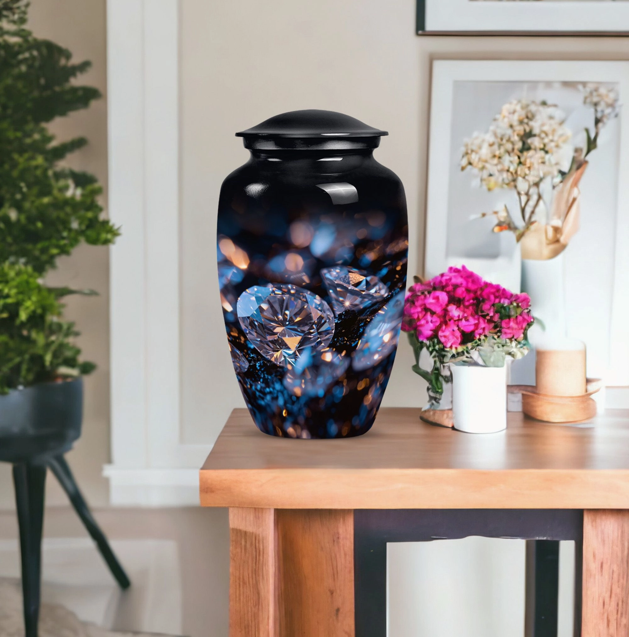 Remembrance Radiance: Diamond Cremation Urn for Adult Males