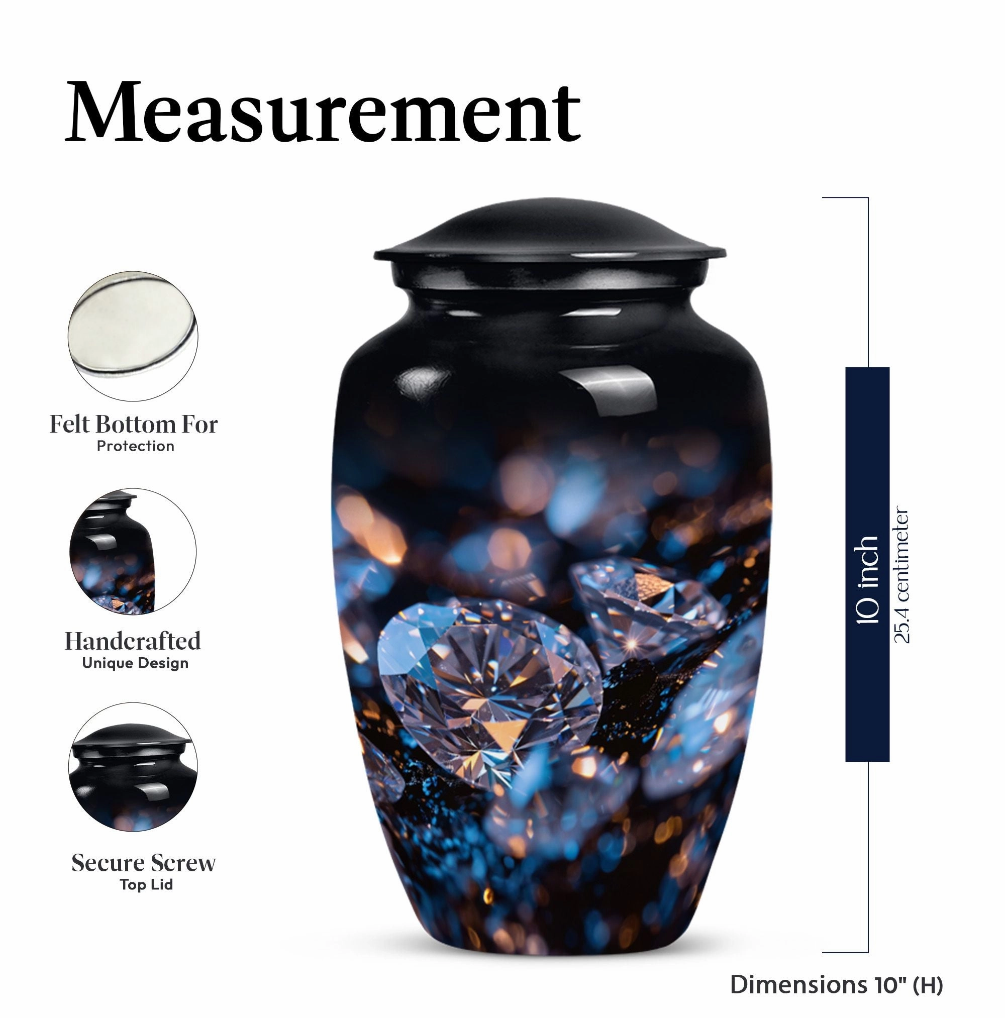 Remembrance Radiance: Diamond Cremation Urn for Adult Males