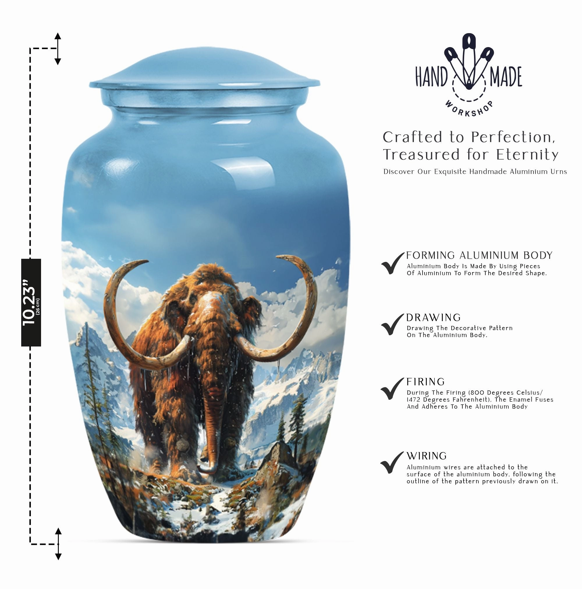 Resplendent Memorial Mammoth Urn - Affectionate Homage