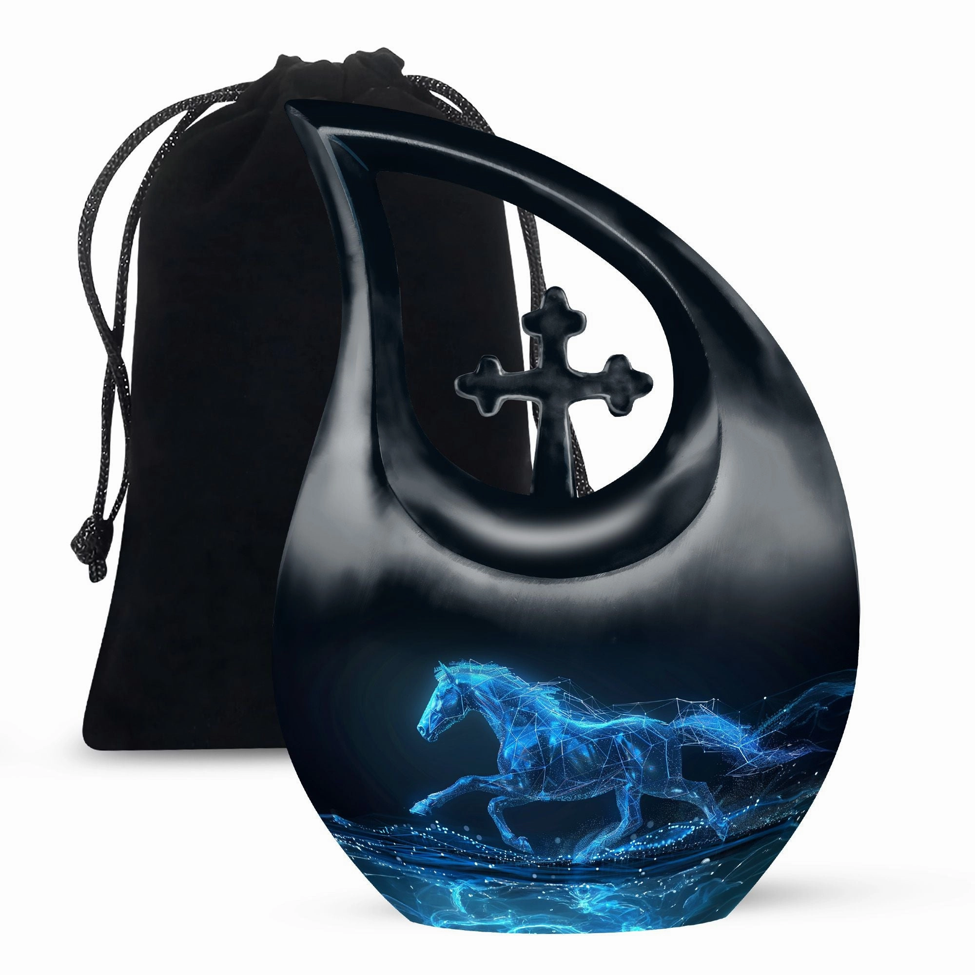Running Horse Memorial Urn for Cremated Adult Human Ashes Remains