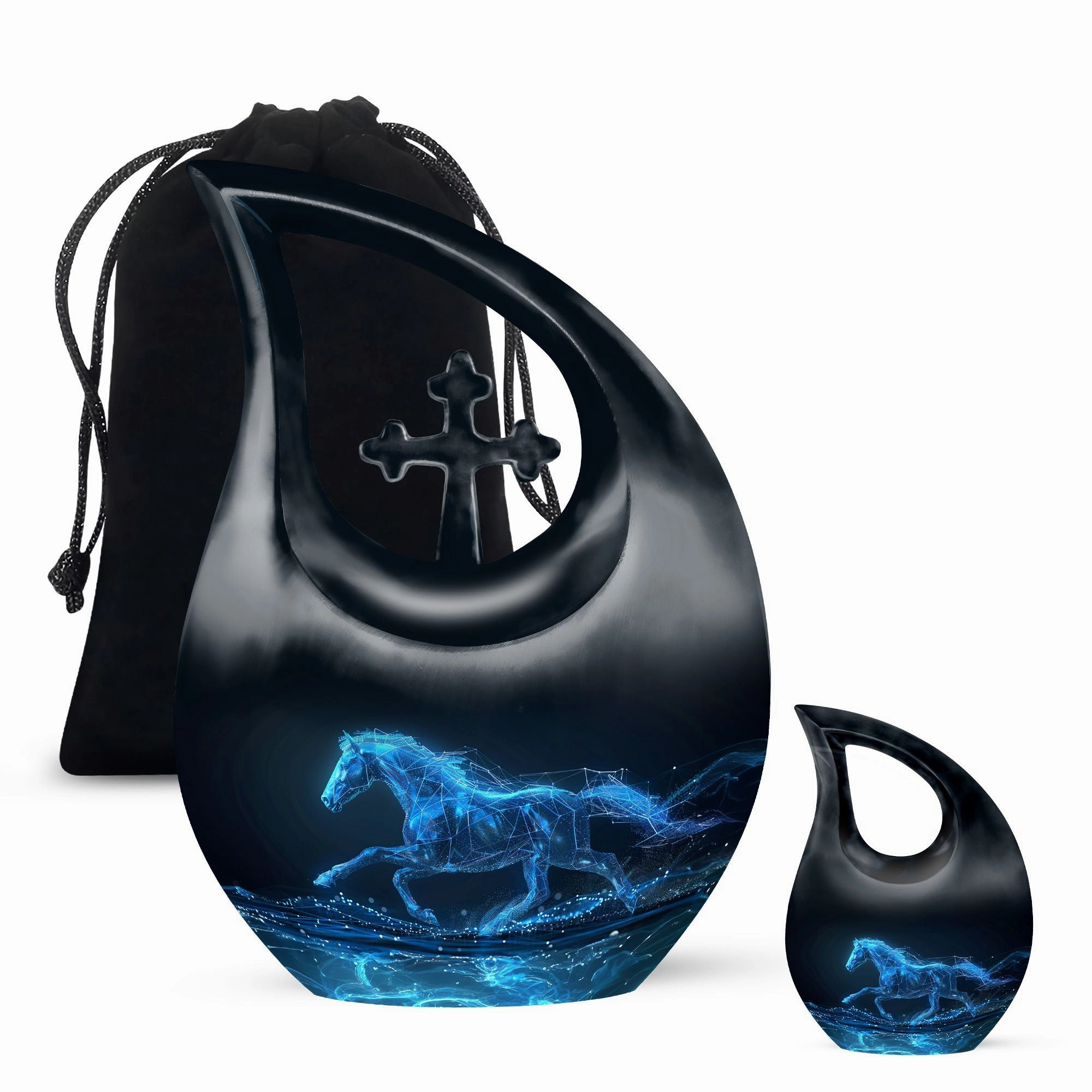 Running Horse Memorial Urn for Cremated Adult Human Ashes Remains